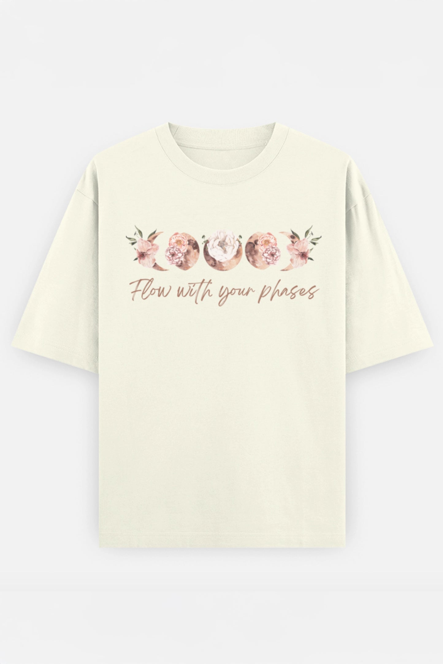 Flow with your phases Oversized Tee (Peach)