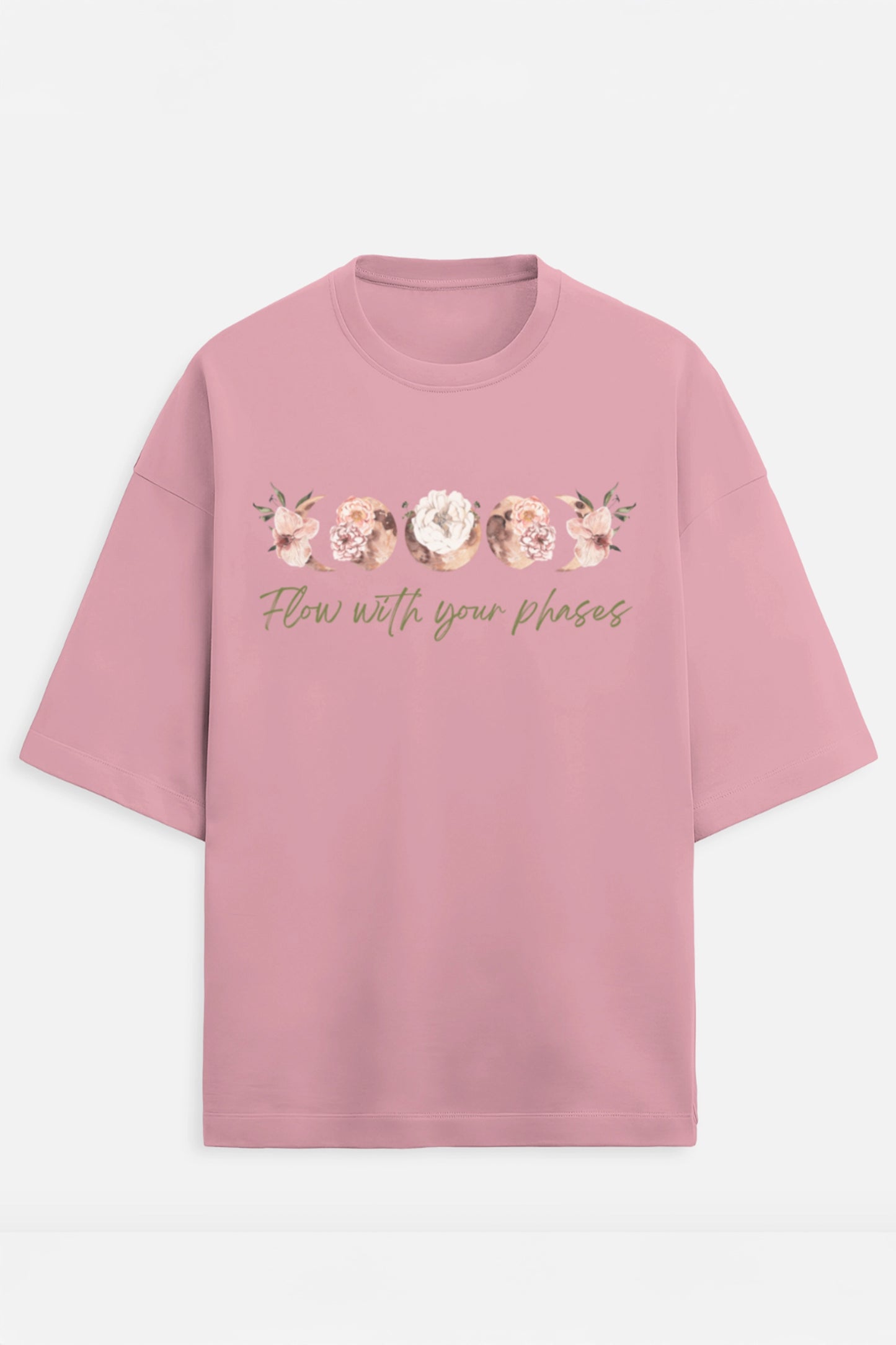 Flow with your phases Terry Oversized Tee (Green)