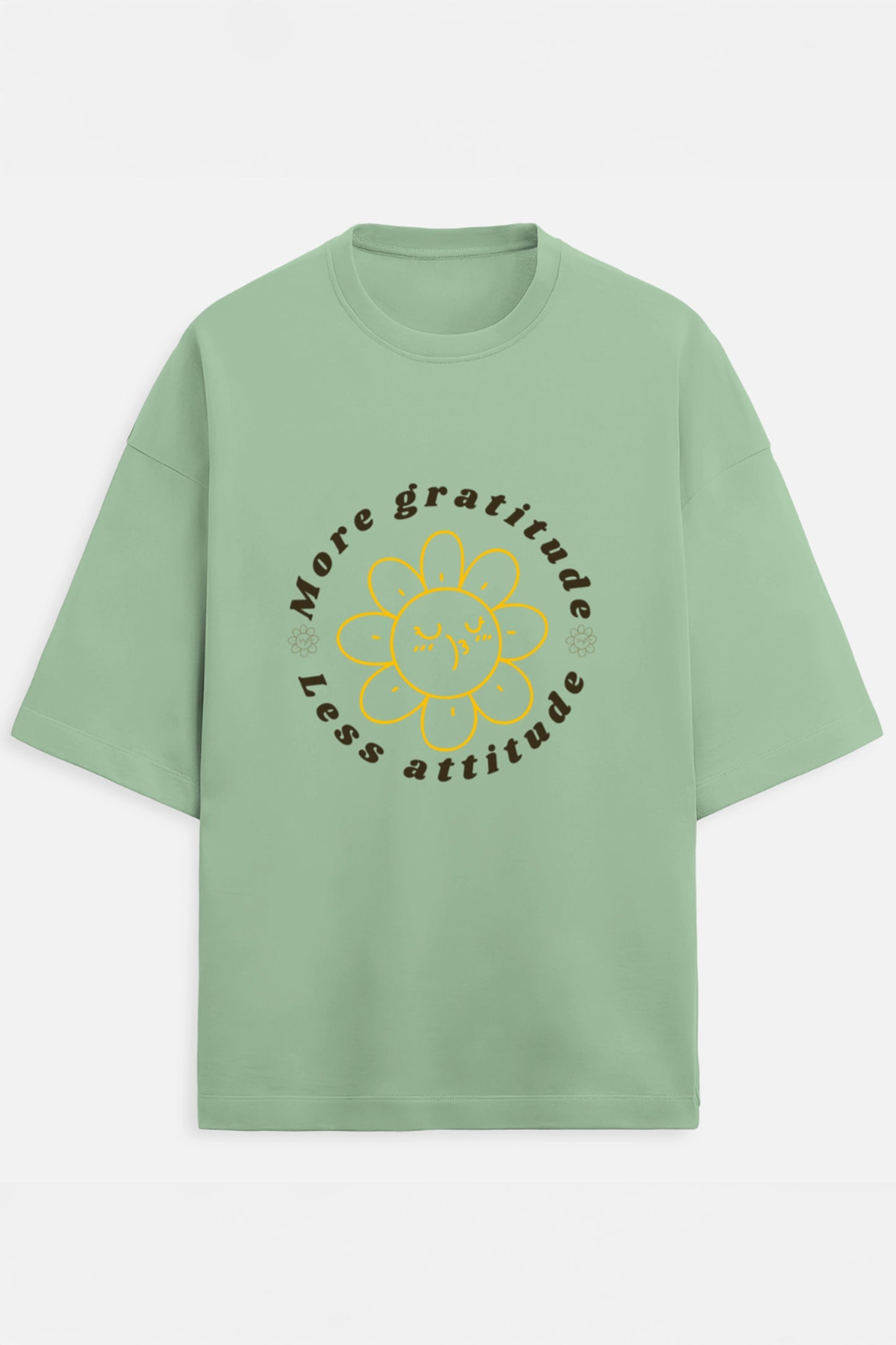 More Gratitude Less Attitude Terry Oversized Tee