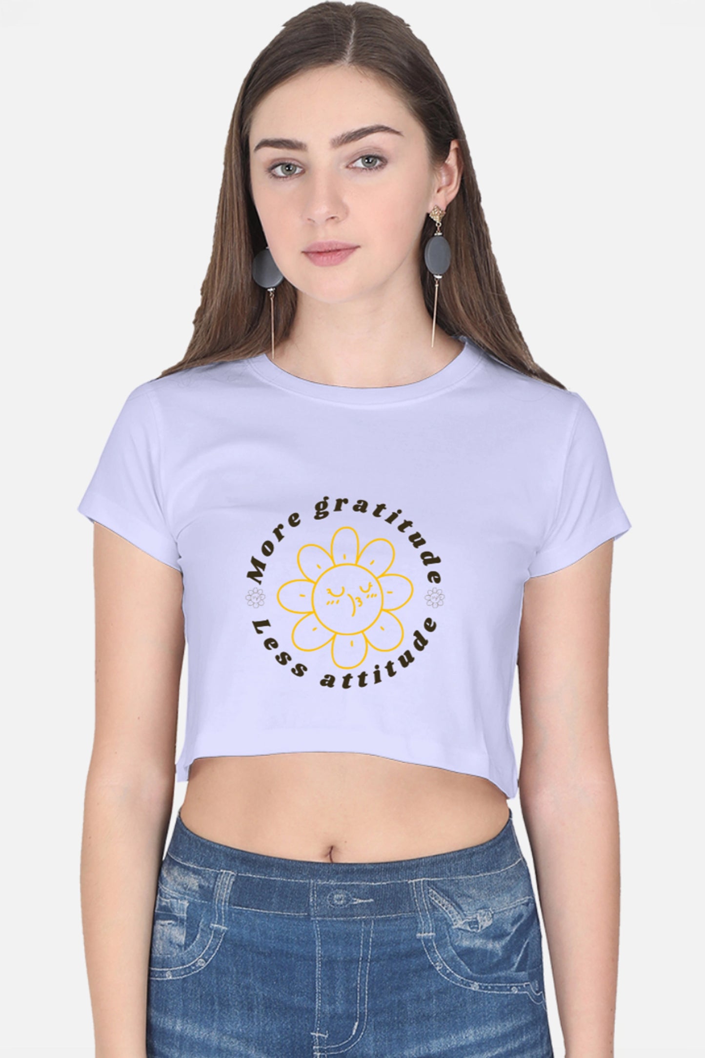 More Gratitude Less Attitude Crop Top