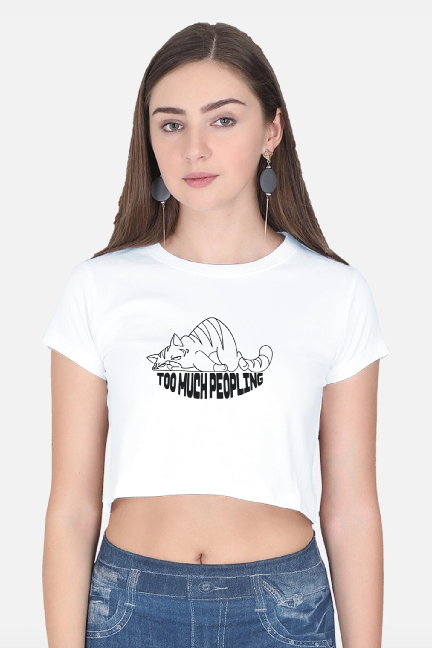 Too Much Peopling Crop Top