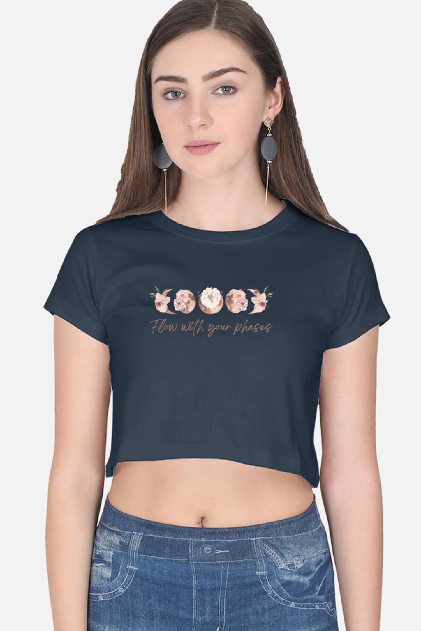 Flow with your phases Crop Top (Peach)