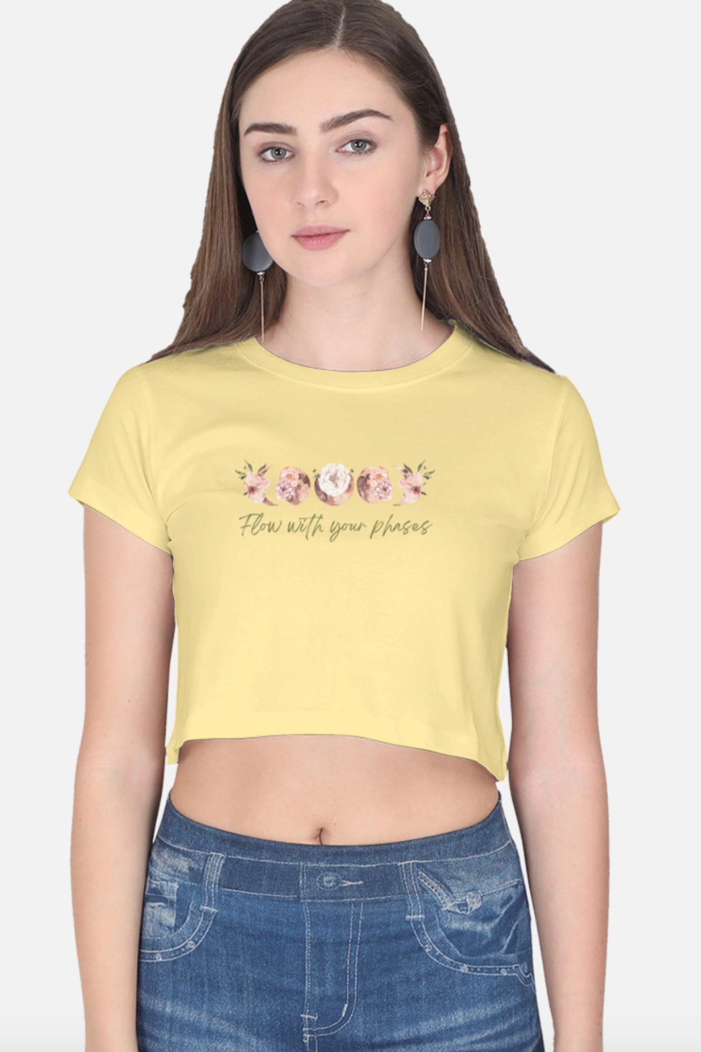 Flow with your phases Crop Top (Green)