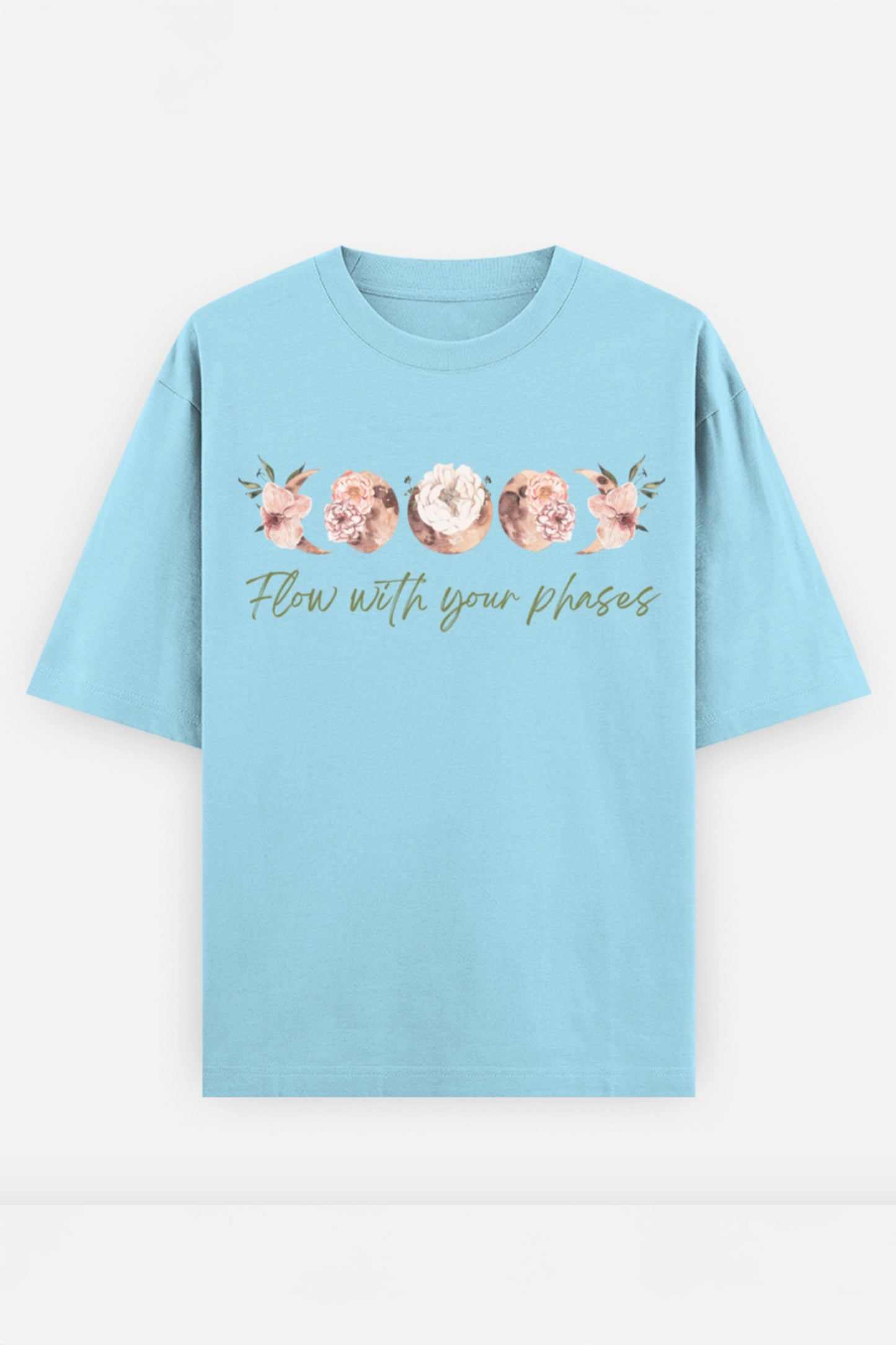 Flow with your phases Oversized Tee (Green)