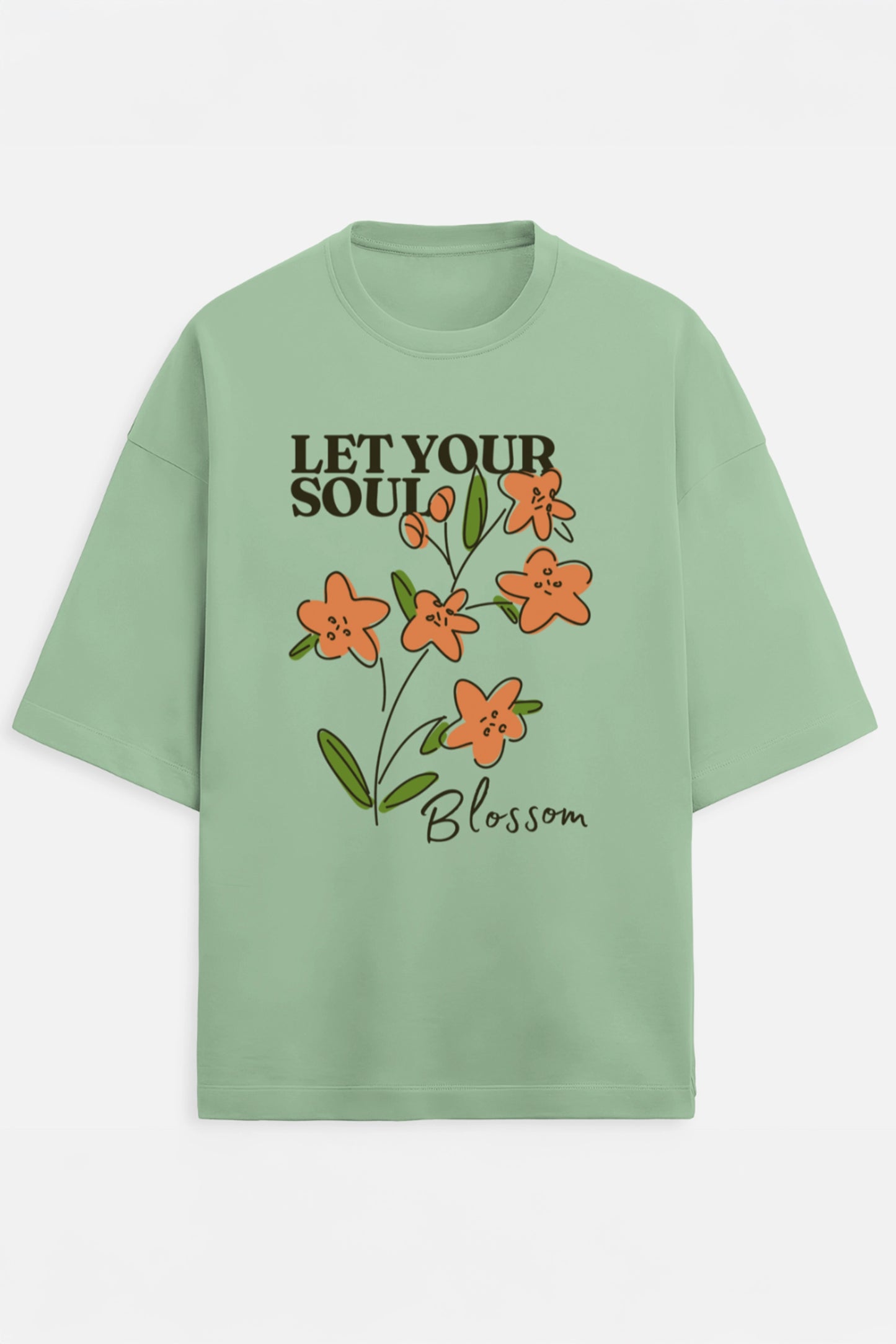 Let Your Soul Blossom Terry Oversized Tee