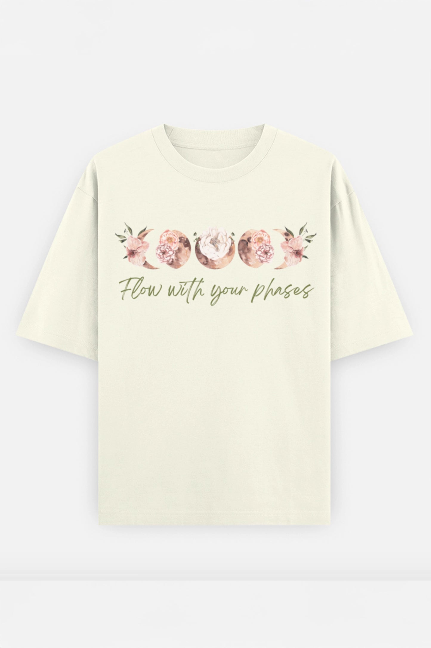 Flow with your phases Oversized Tee (Green)