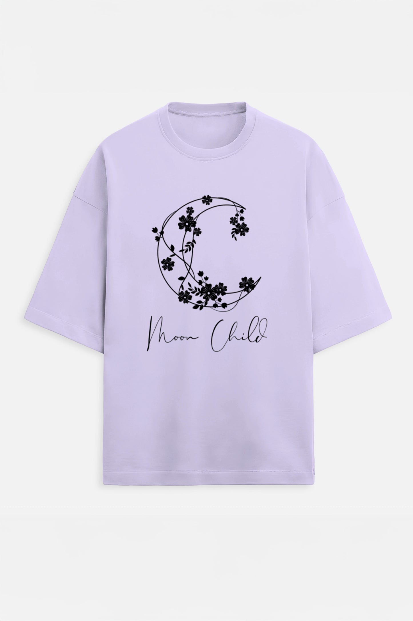 Moon Child Black Design Terry Oversized Tee