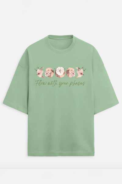 Flow with your phases Terry Oversized Tee (Green)