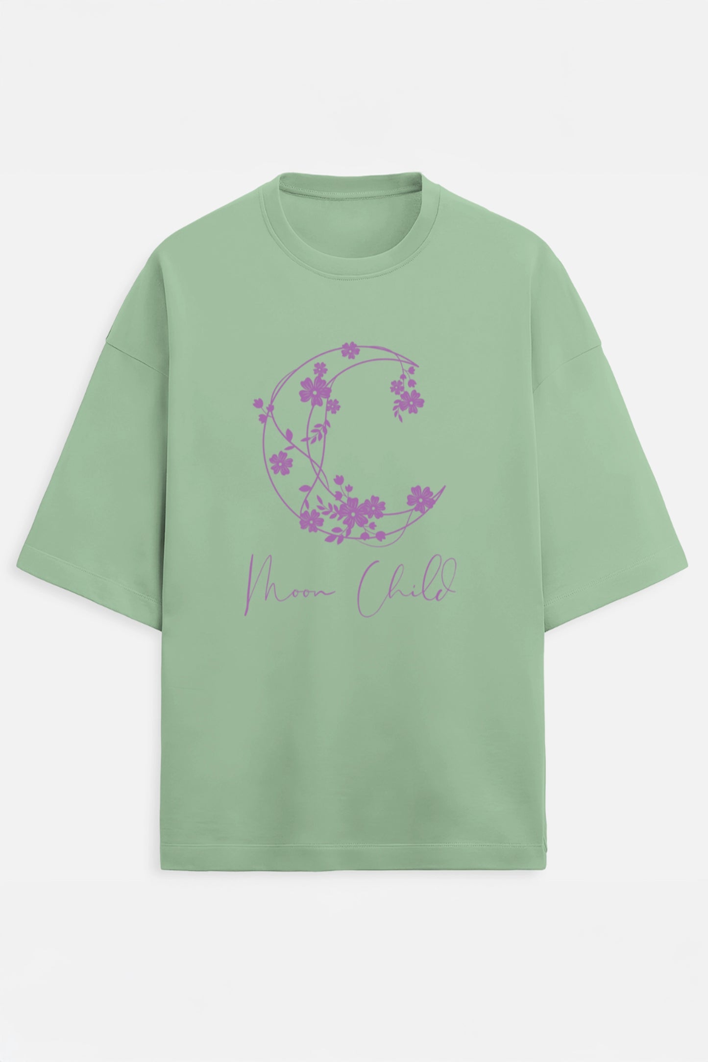 Moon Child Purple Design Terry Oversized Tee