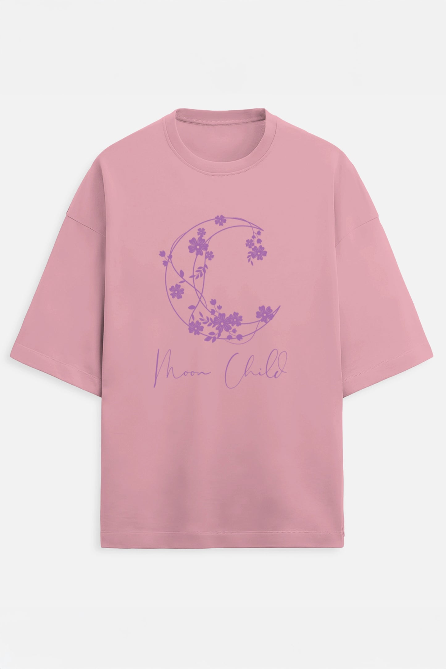 Moon Child Purple Design Terry Oversized Tee