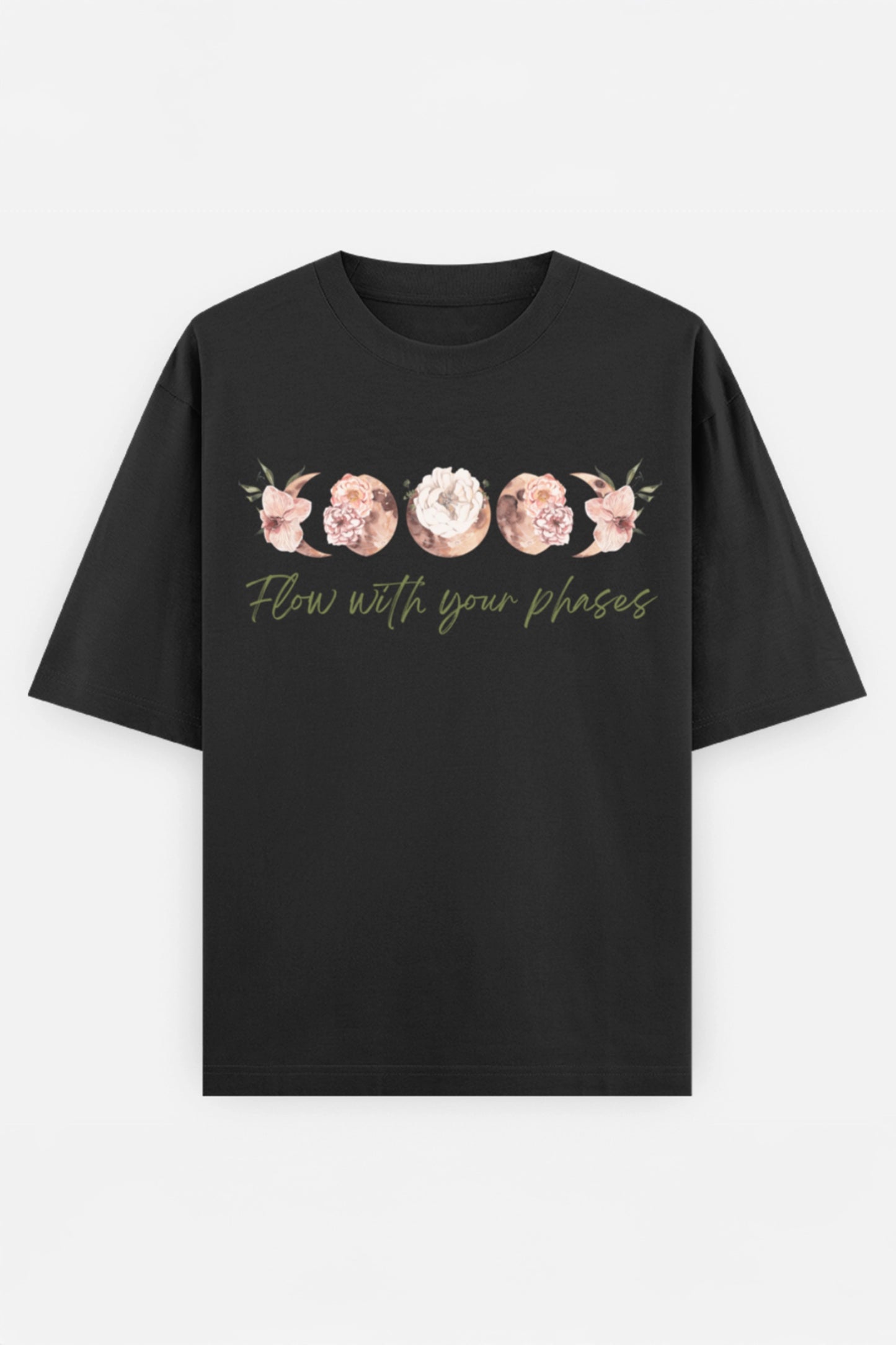 Flow with your phases Oversized Tee (Green)