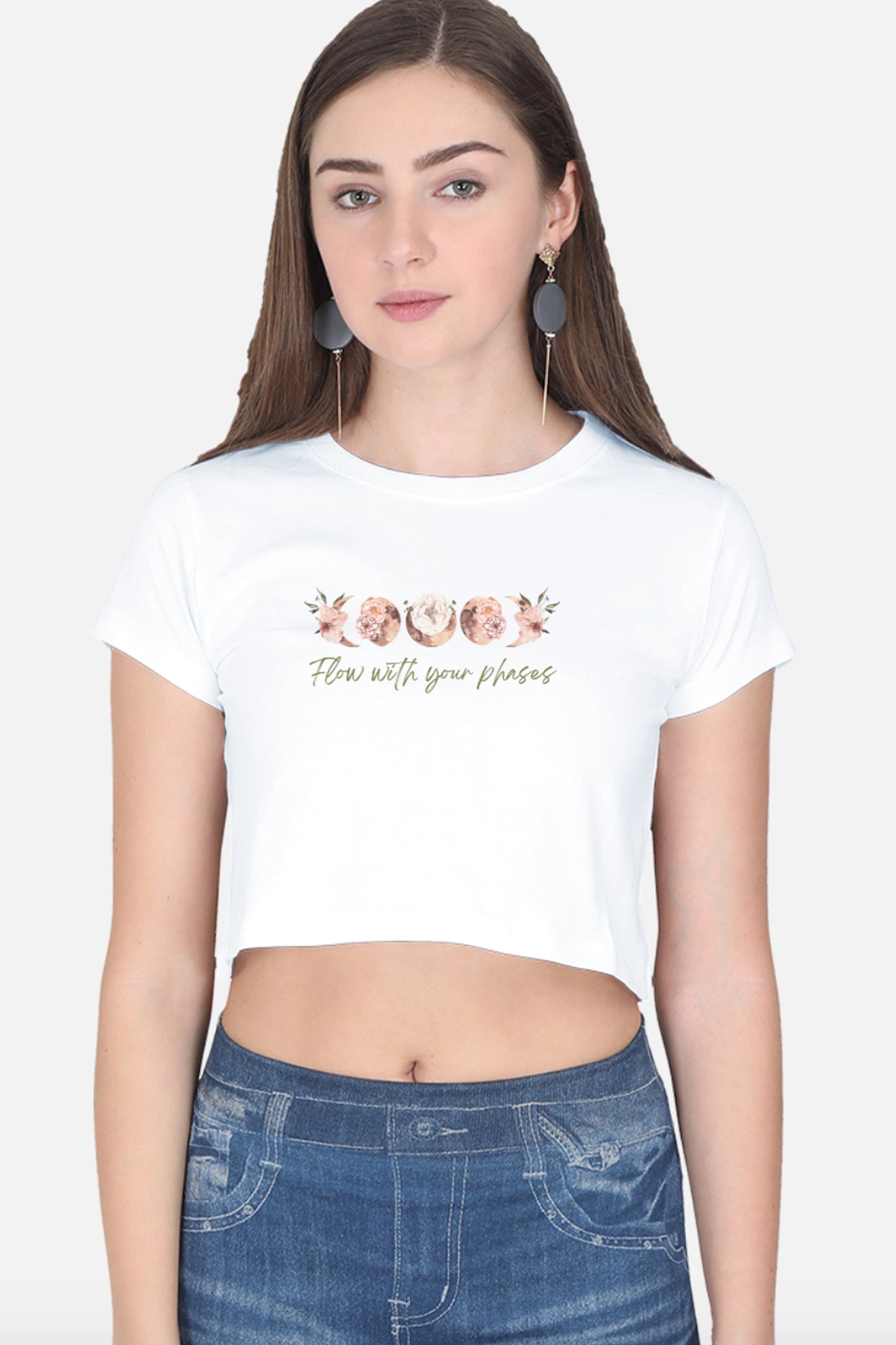 Flow with your phases Crop Top (Green)