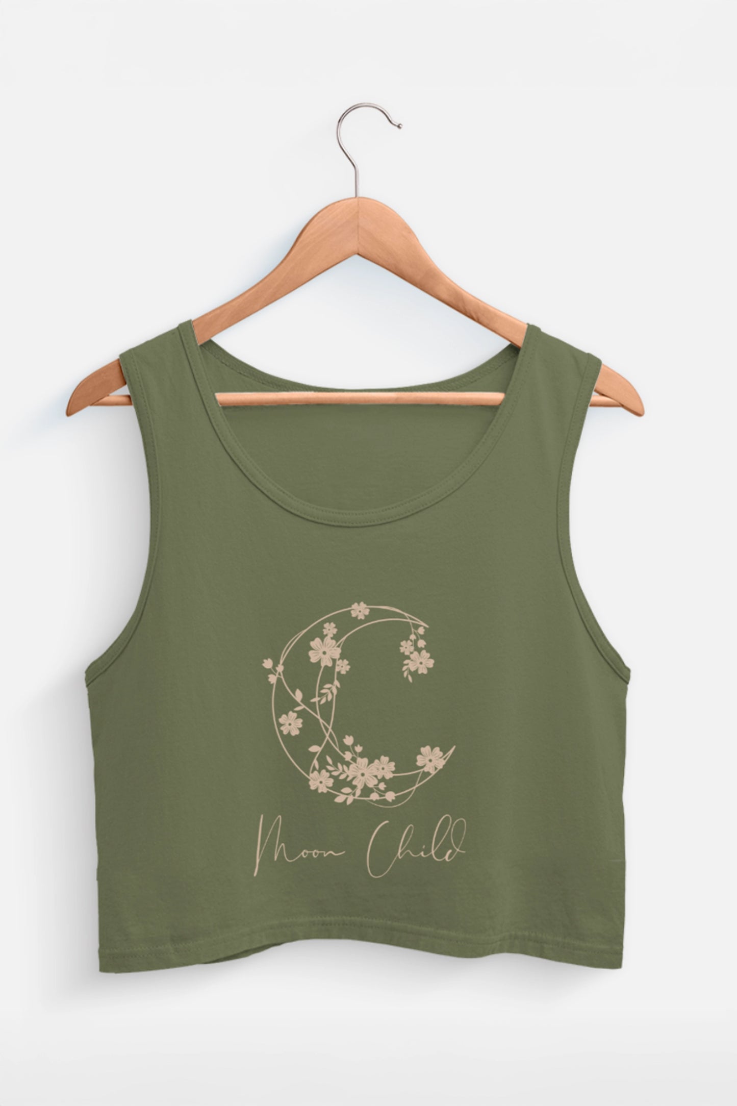 Moon Child Beige Design Tank Top