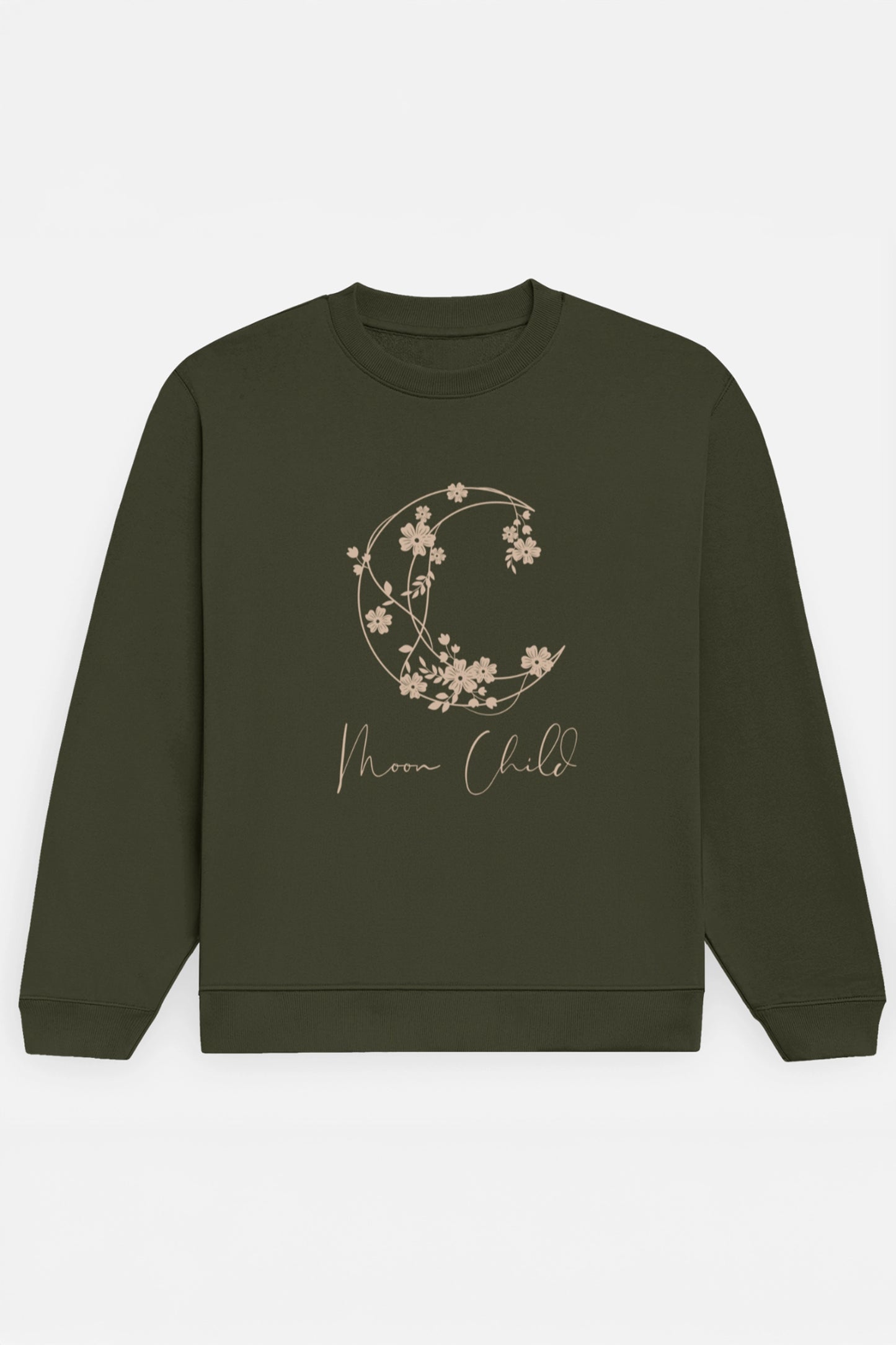 Moon Child Beige Design Sweatshirt