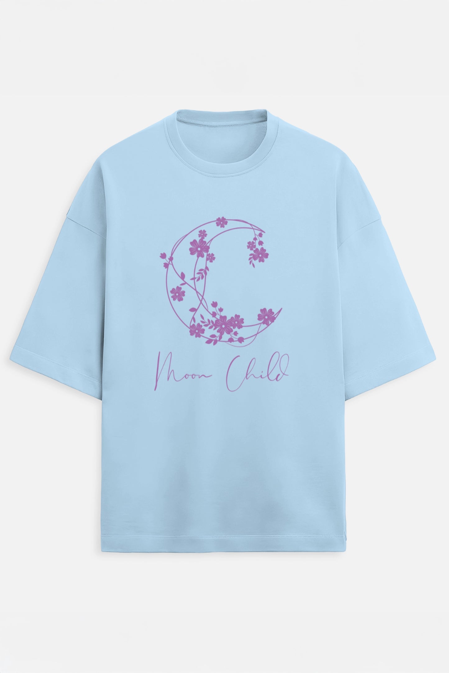 Moon Child Purple Design Terry Oversized Tee