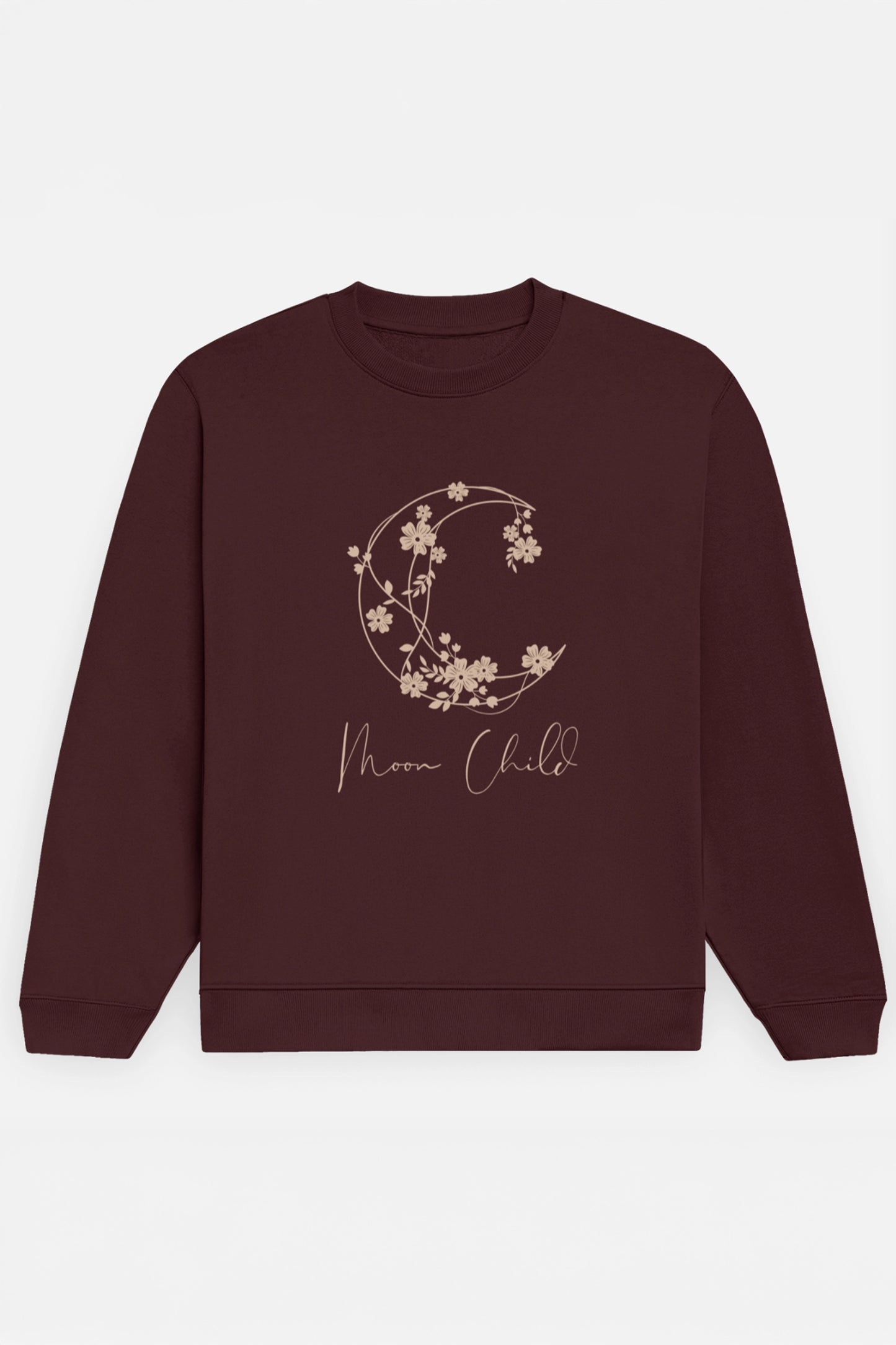 Moon Child Beige Design Sweatshirt