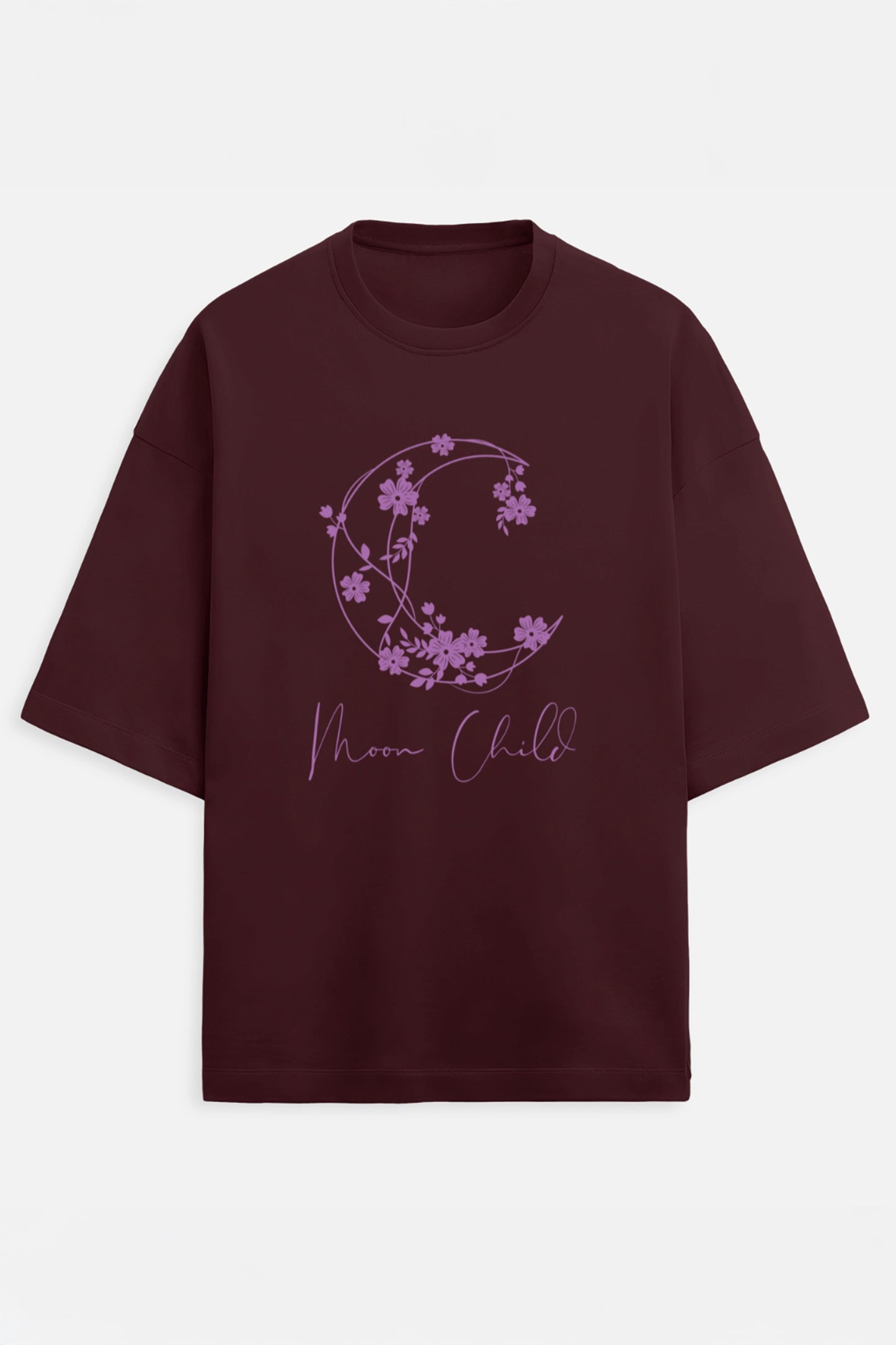 Moon Child Purple Design Terry Oversized Tee