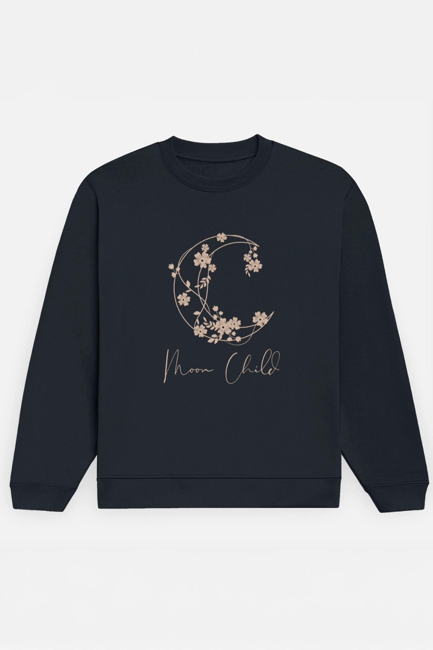 Moon Child Beige Design Sweatshirt