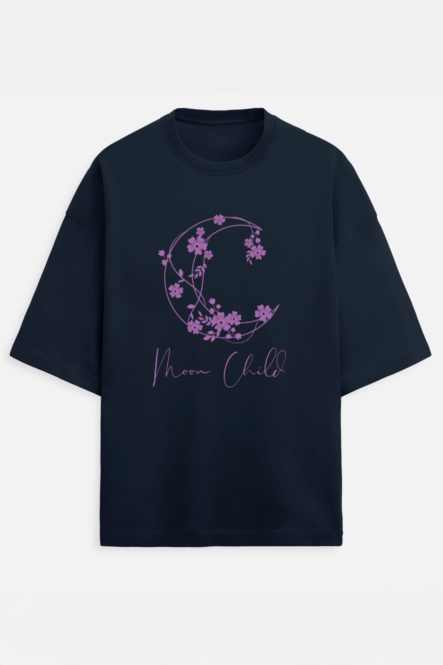 Moon Child Purple Design Terry Oversized Tee