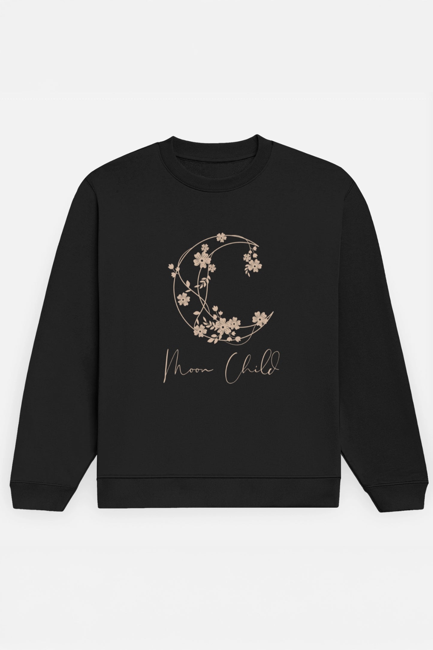 Moon Child Beige Design Sweatshirt