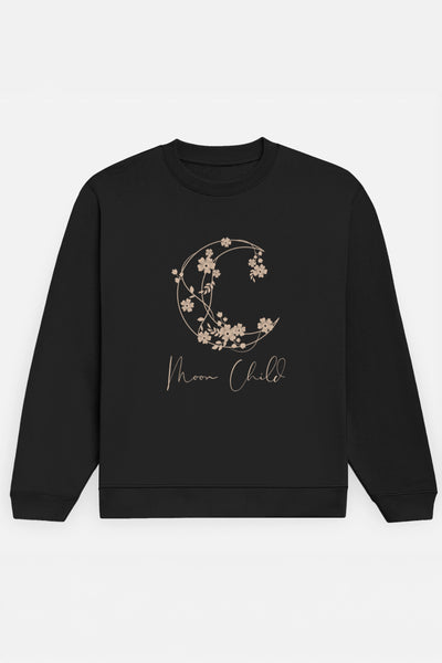 Moon Child Beige Design Sweatshirt