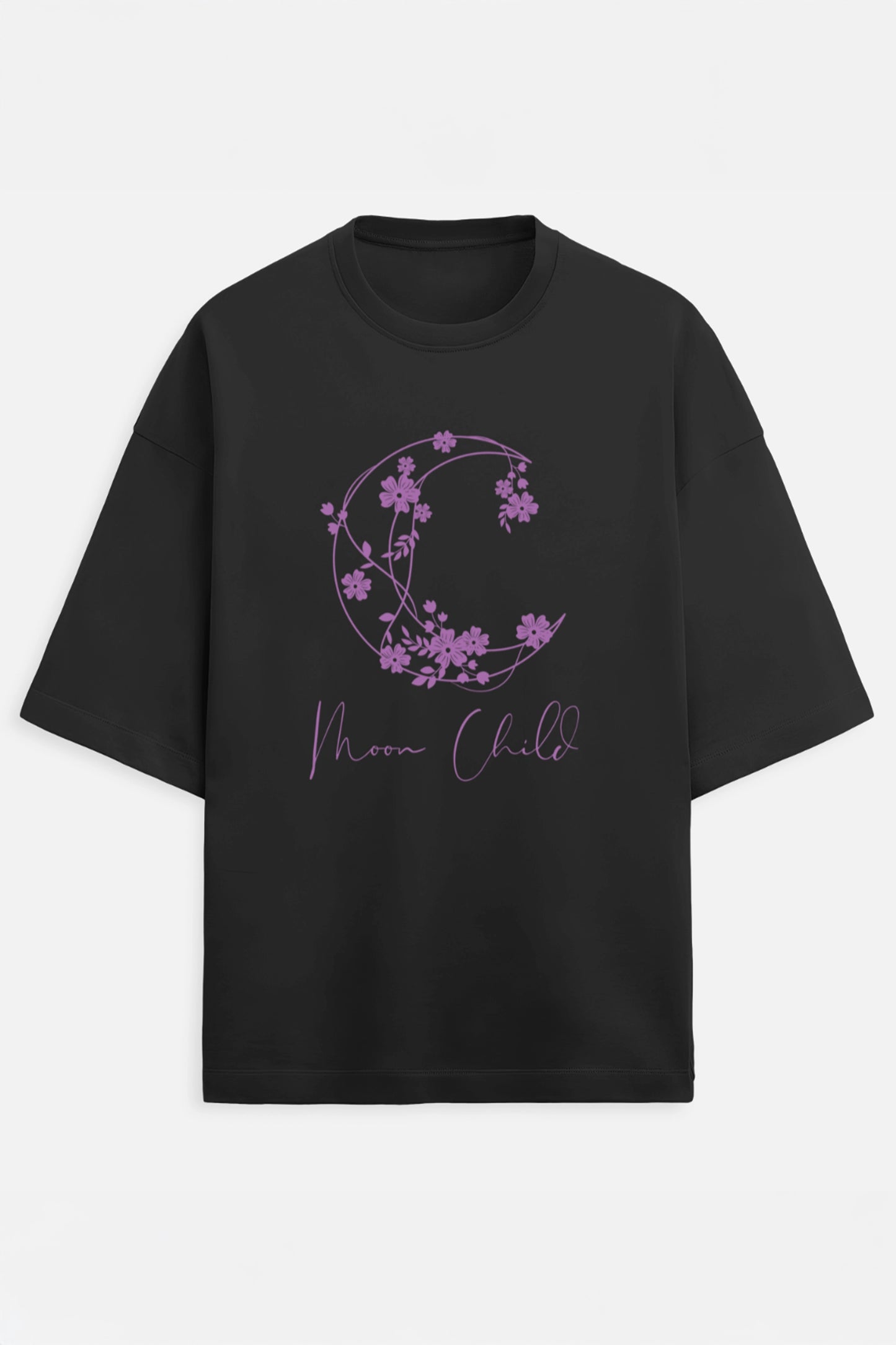 Moon Child Purple Design Terry Oversized Tee