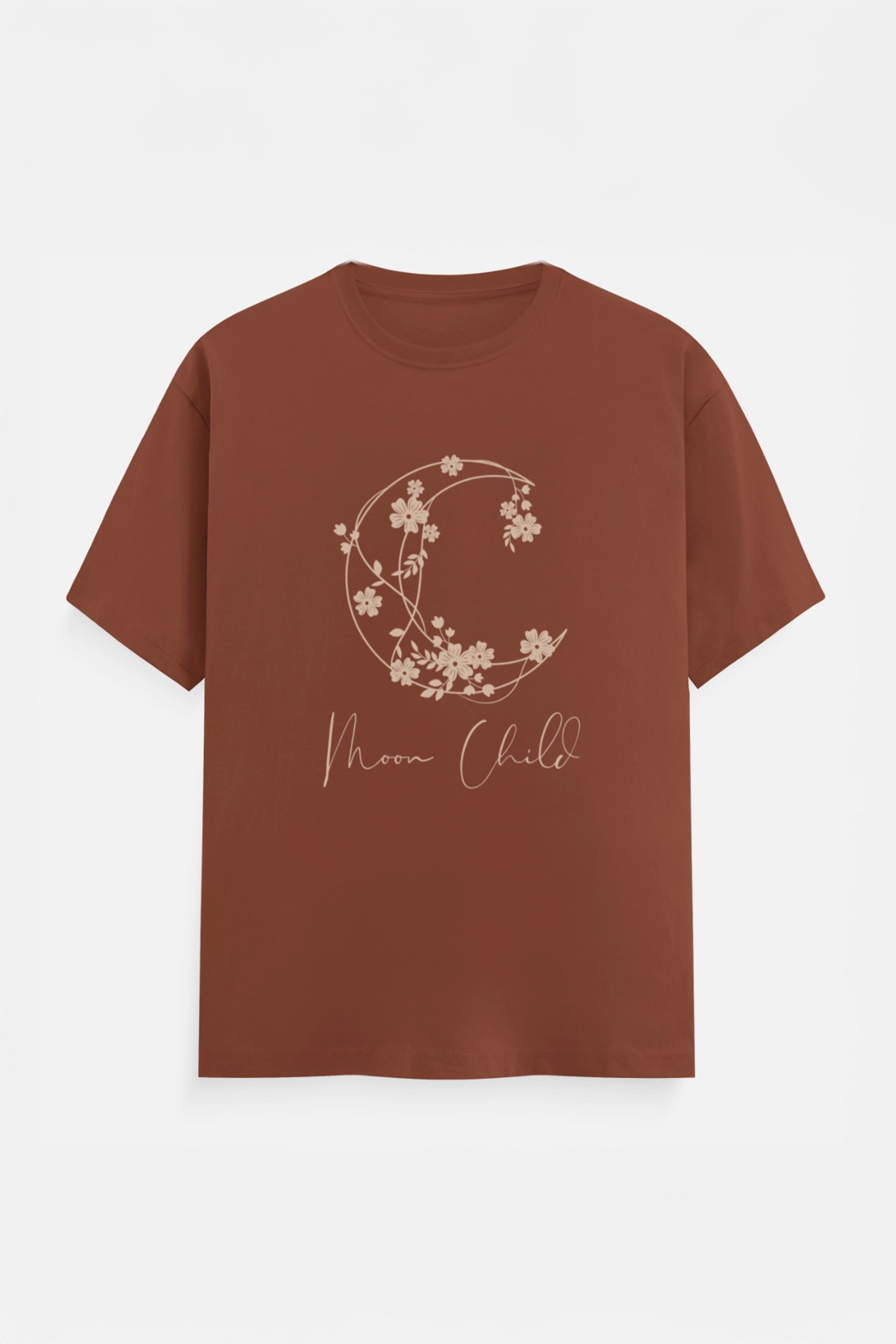 Moon Child Beige Design T-Shirt