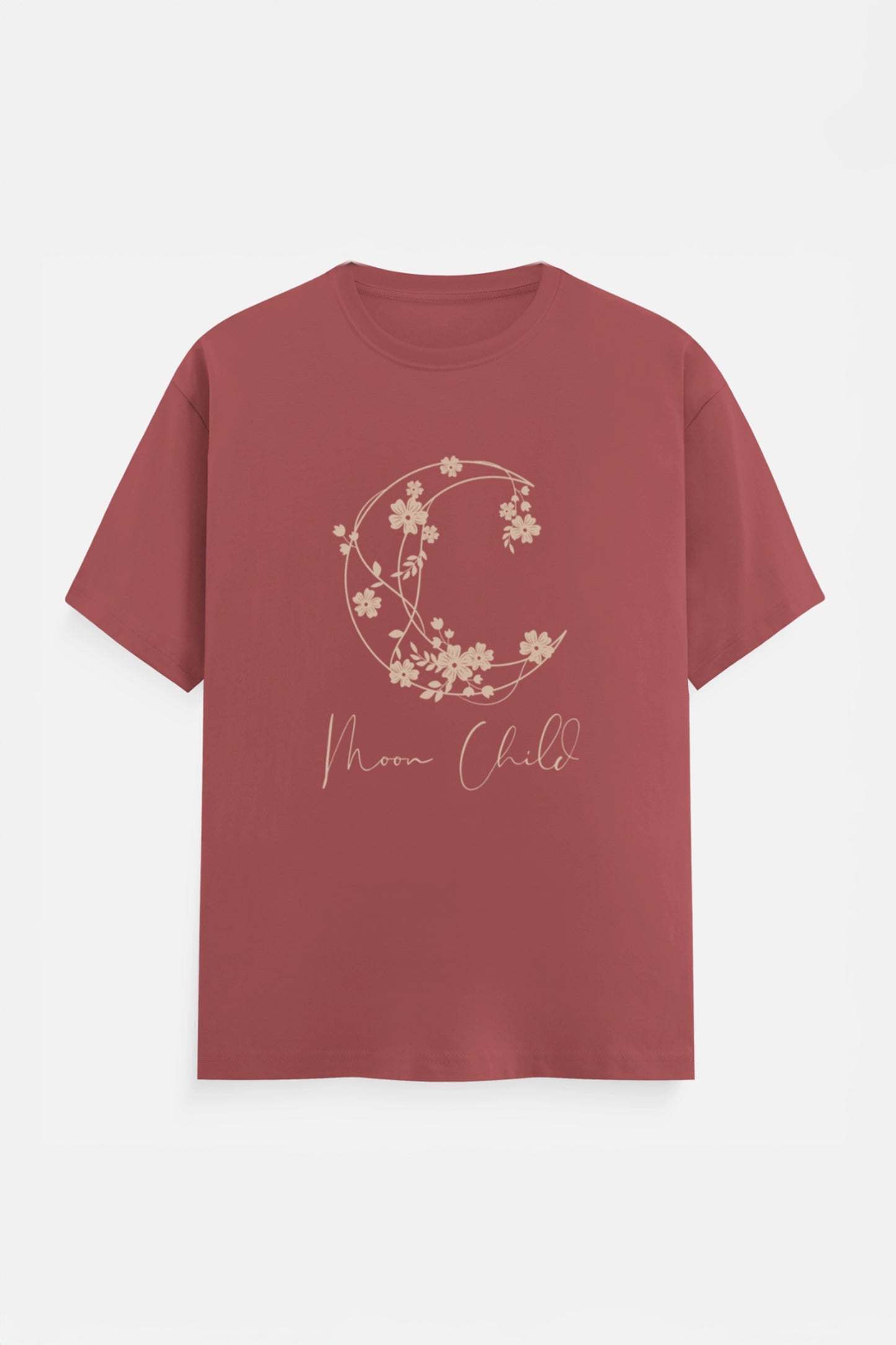 Moon Child Beige Design T-Shirt