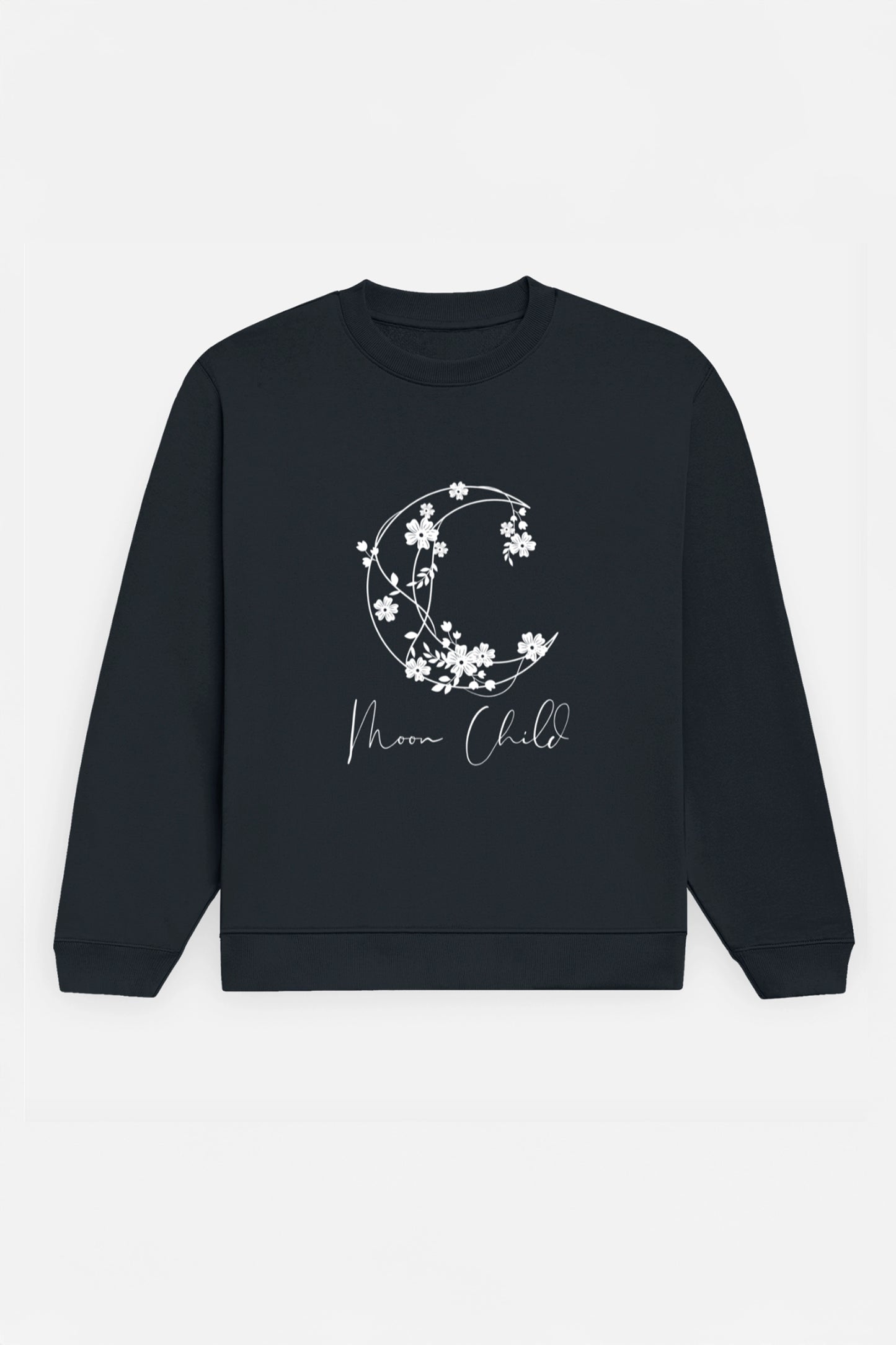 Moon Child White Design Sweatshirt