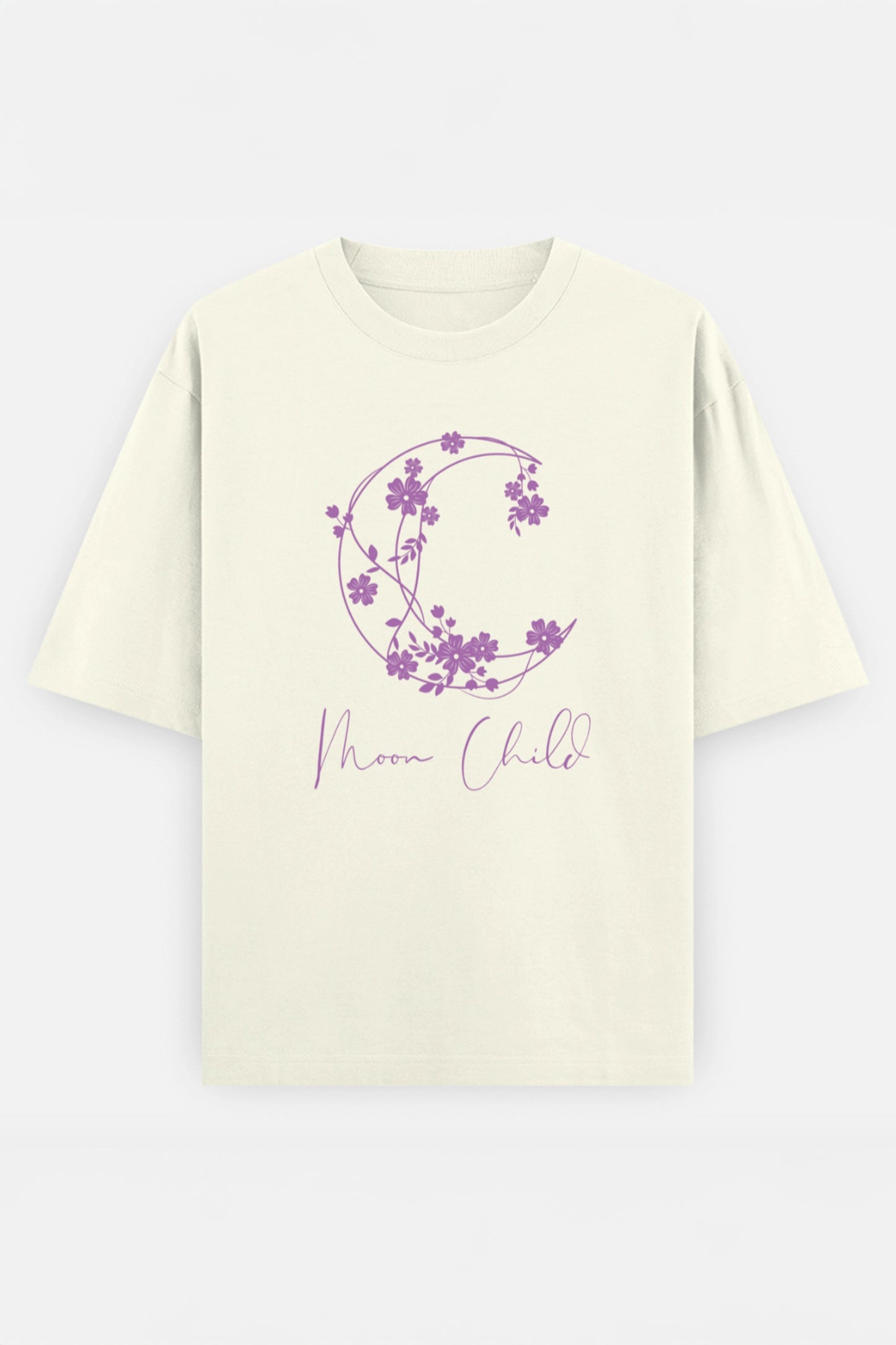 Moon Child Purple Design Oversized Tee