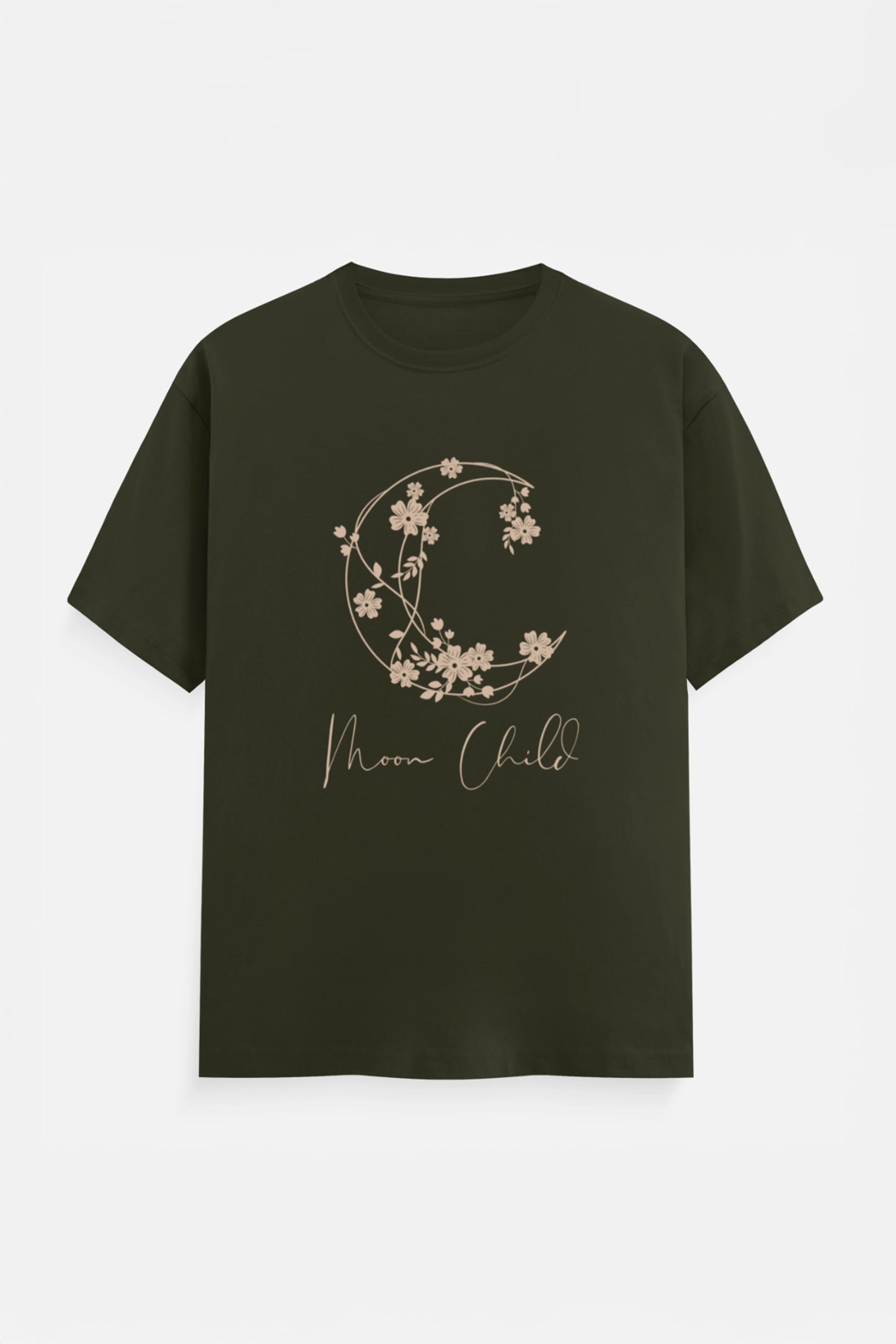 Moon Child Beige Design T-Shirt