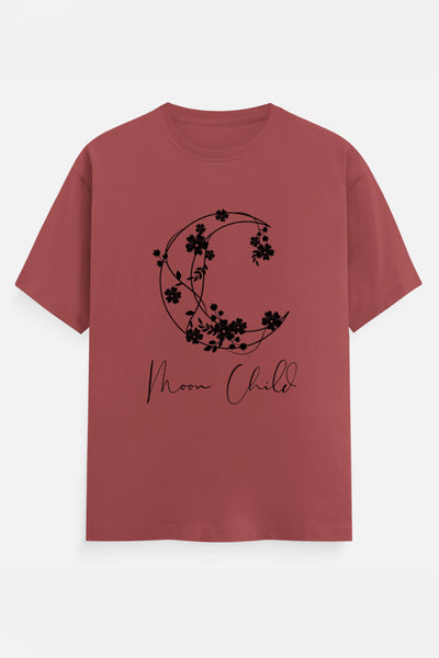 Moon Child Black Design T-Shirt