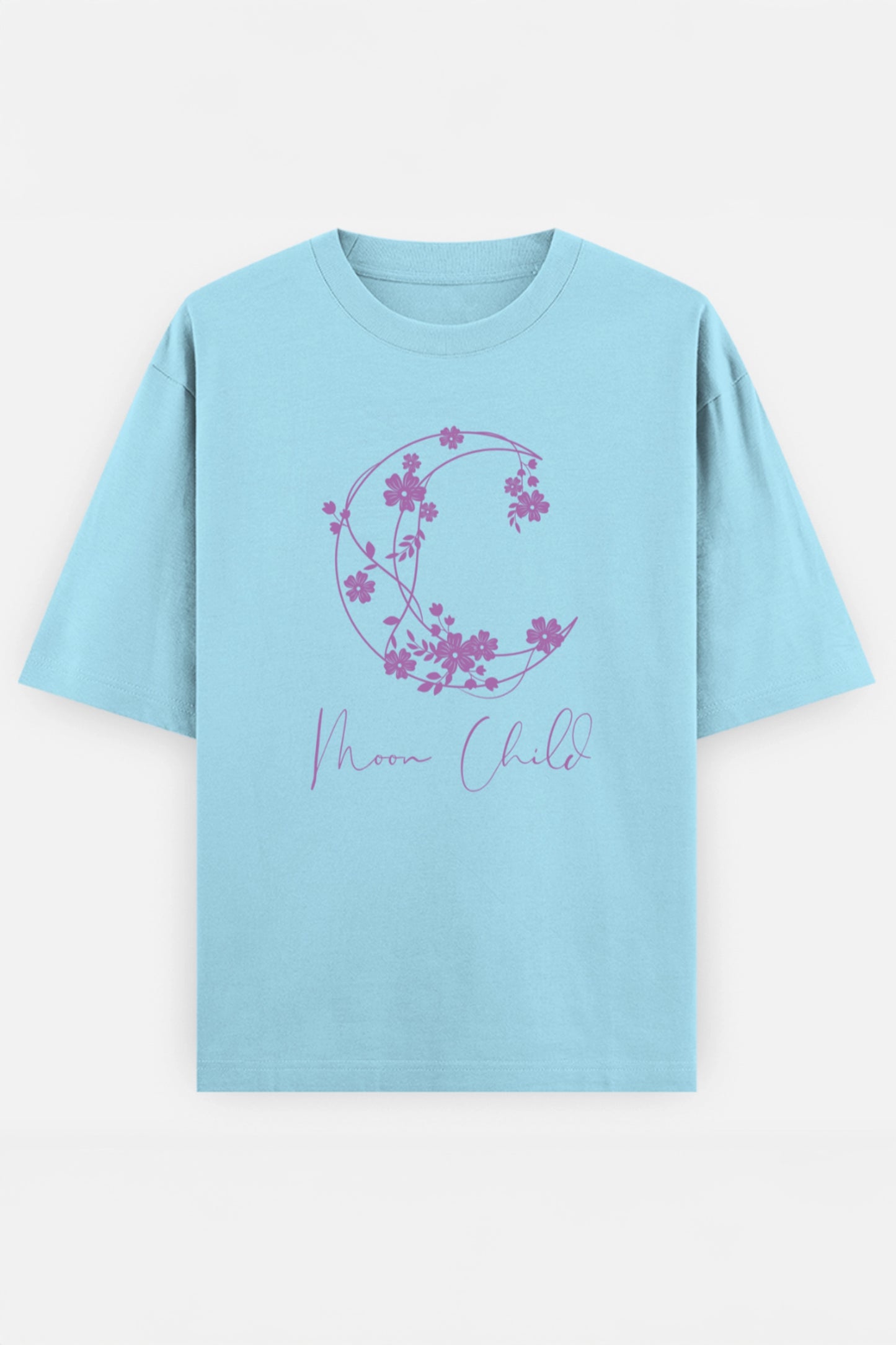 Moon Child Purple Design Oversized Tee