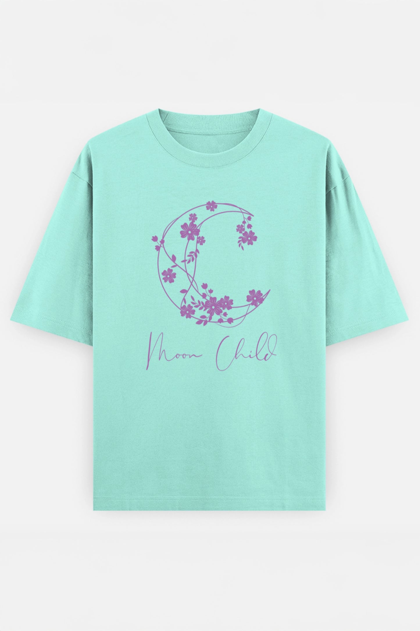 Moon Child Purple Design Oversized Tee