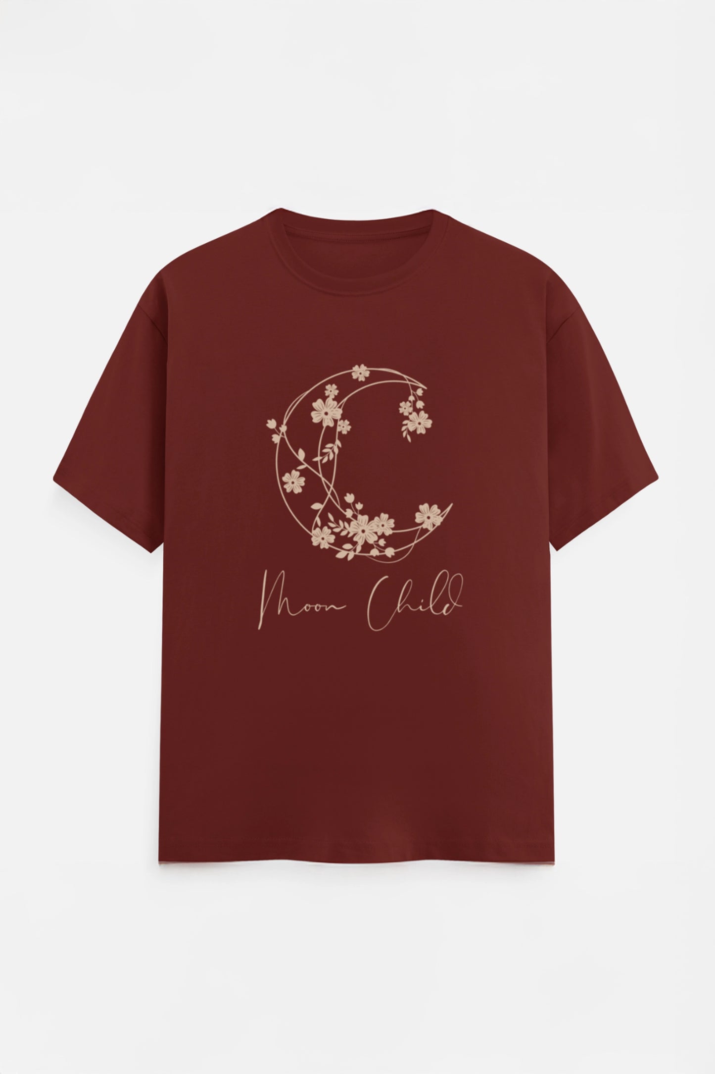 Moon Child Beige Design T-Shirt