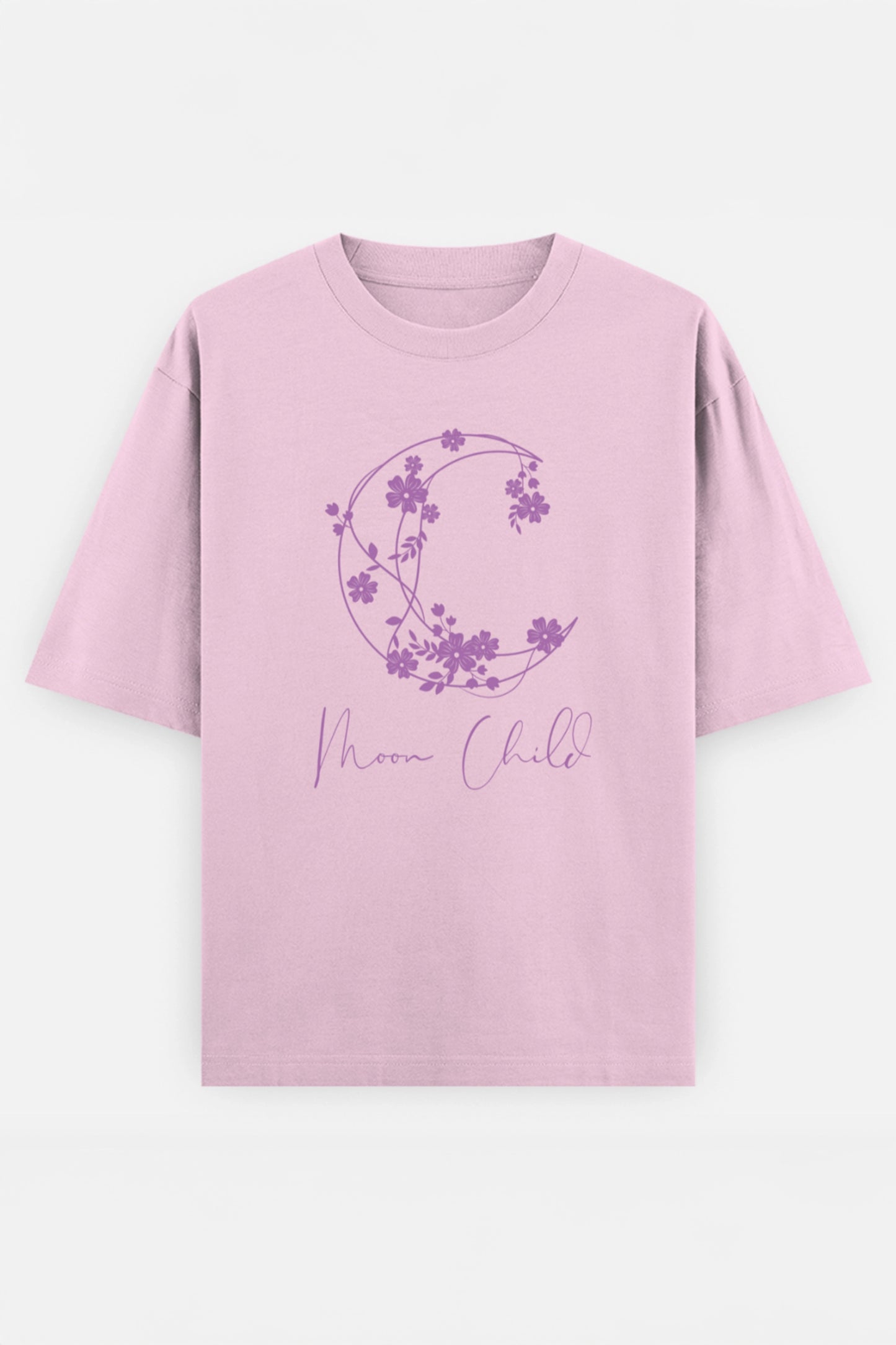 Moon Child Purple Design Oversized Tee