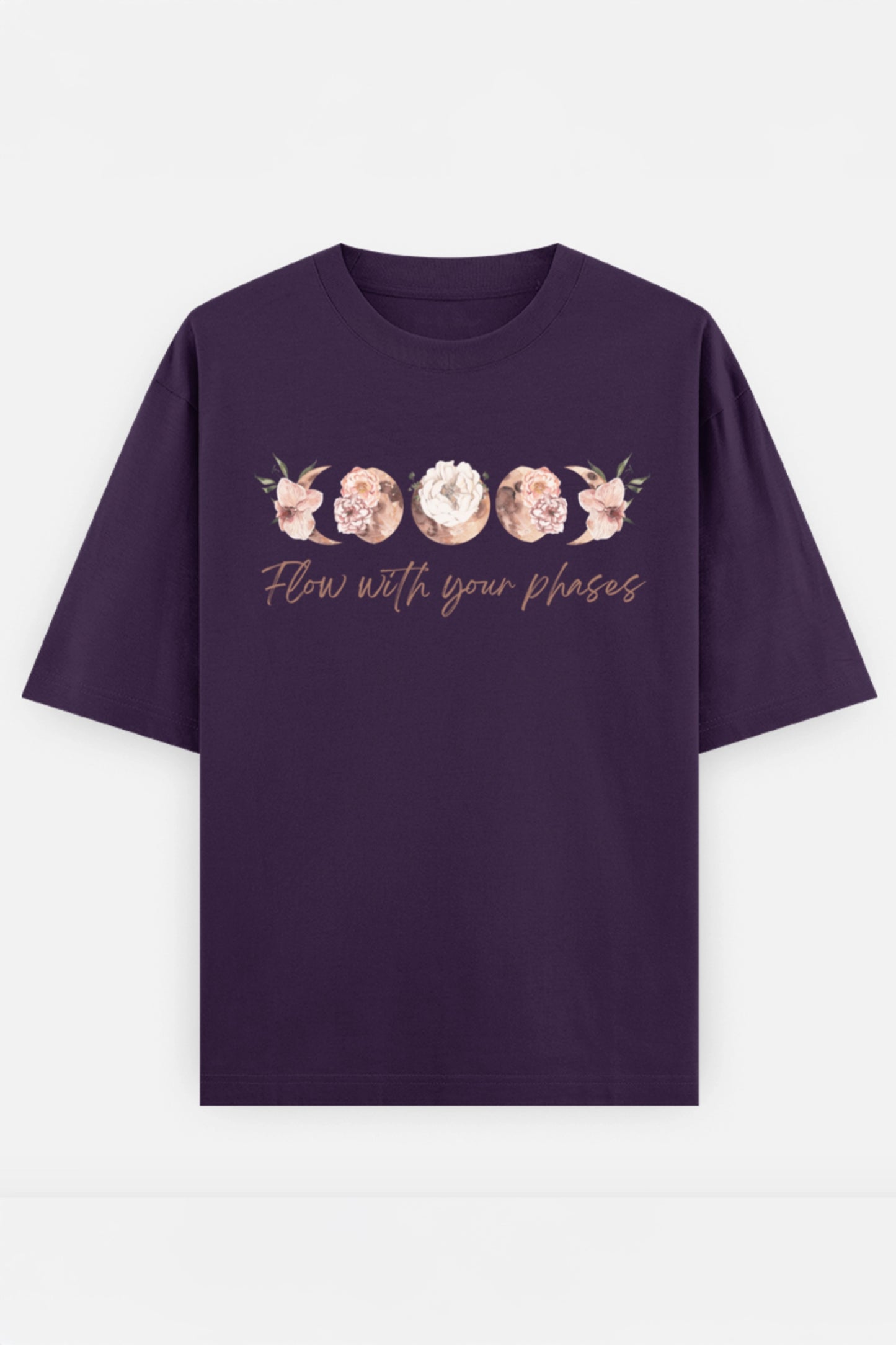 Flow with your phases Oversized Tee (Peach)