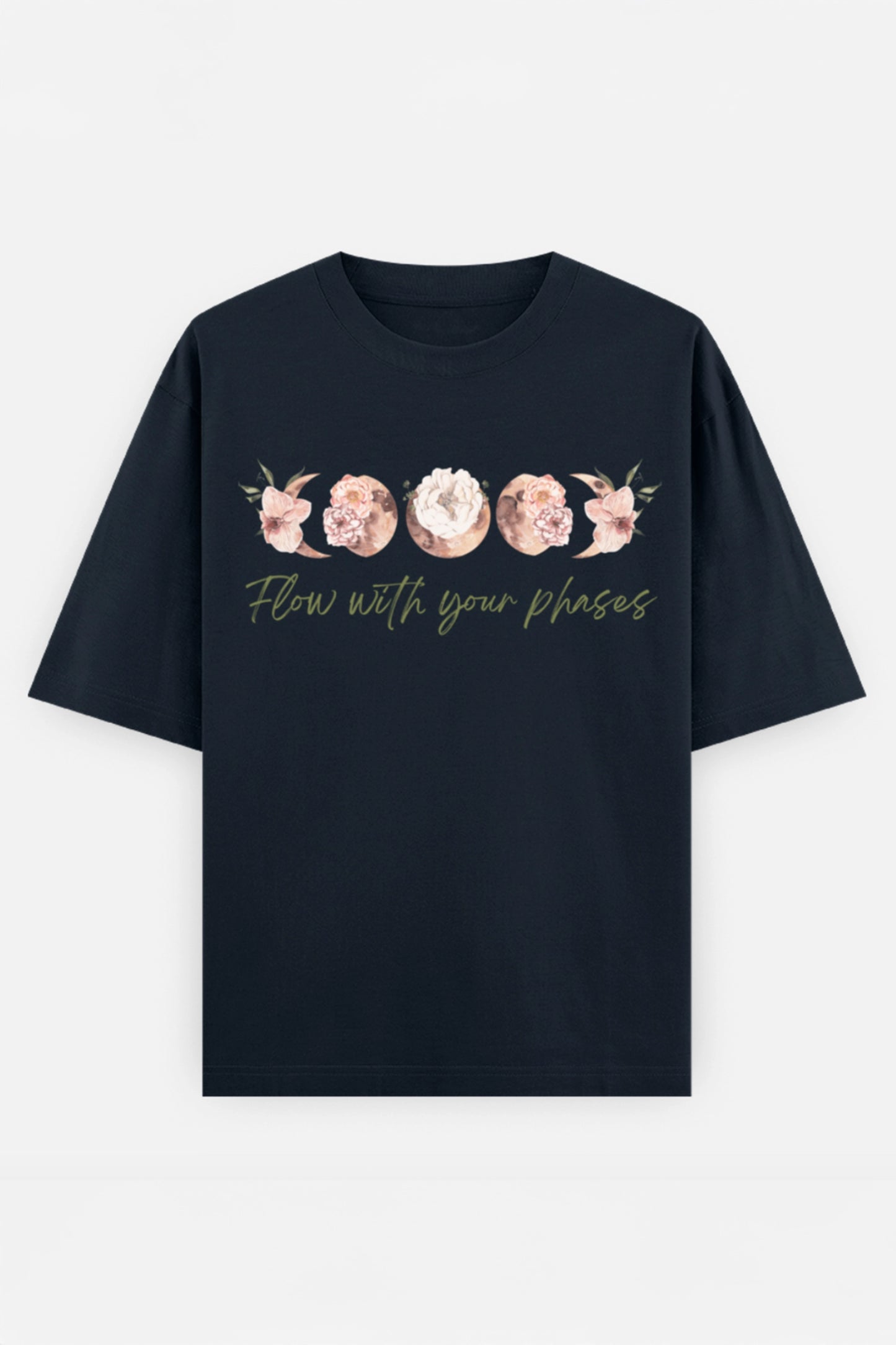 Flow with your phases Oversized Tee (Green)