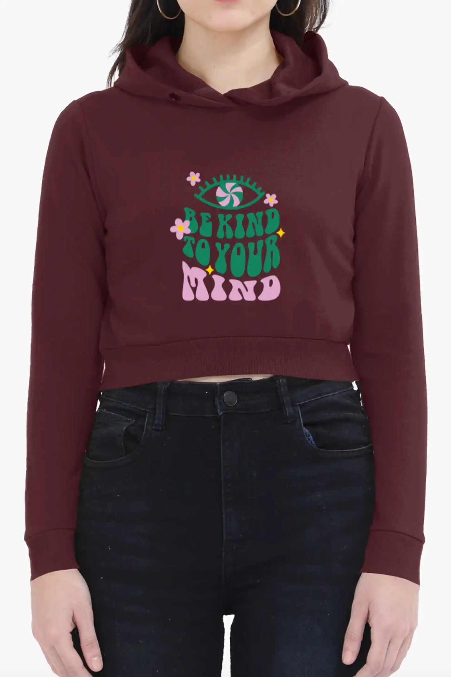 Be Kind To Your Mind Crop Hoodie