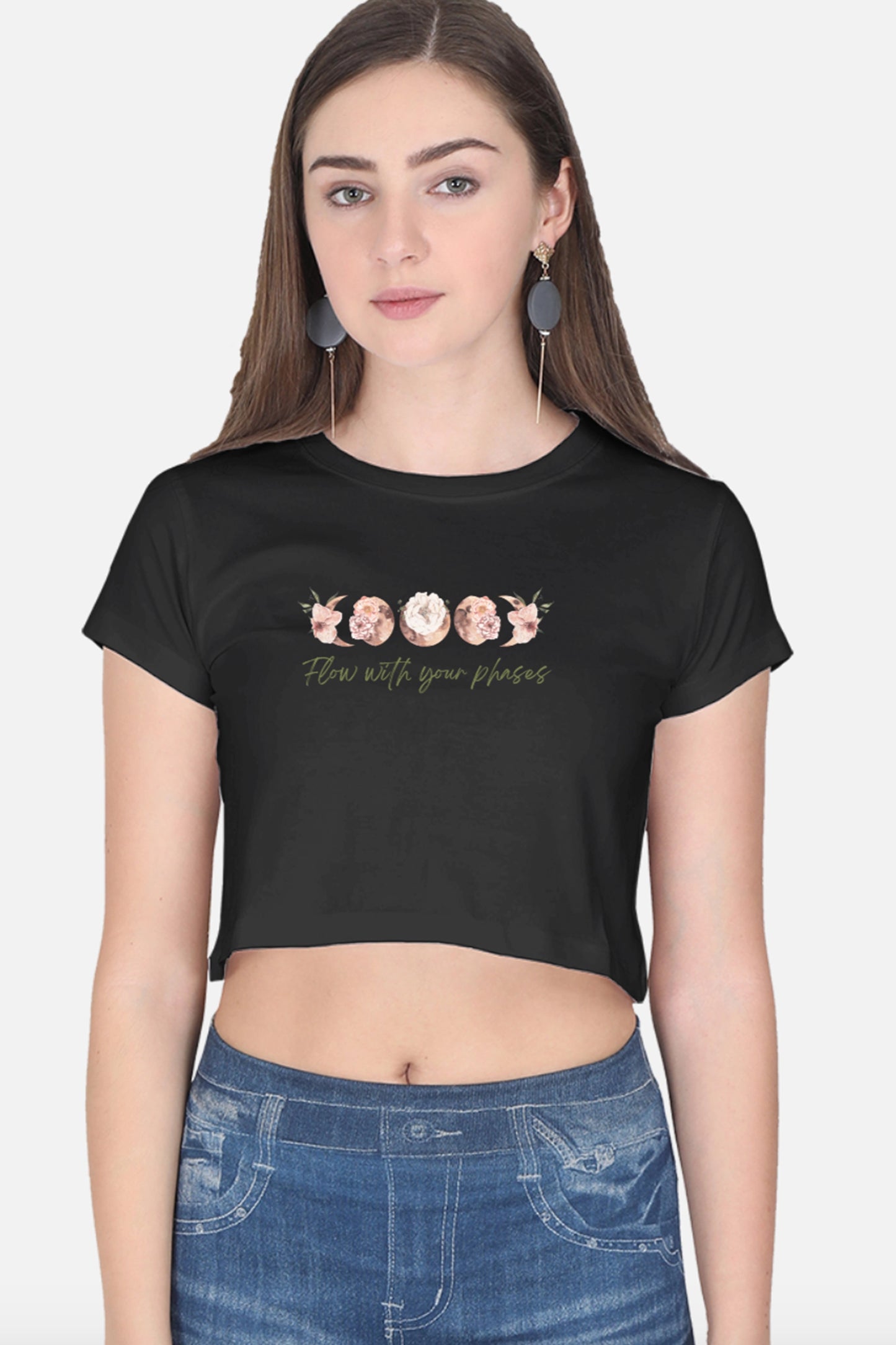 Flow with your phases Crop Top (Green)