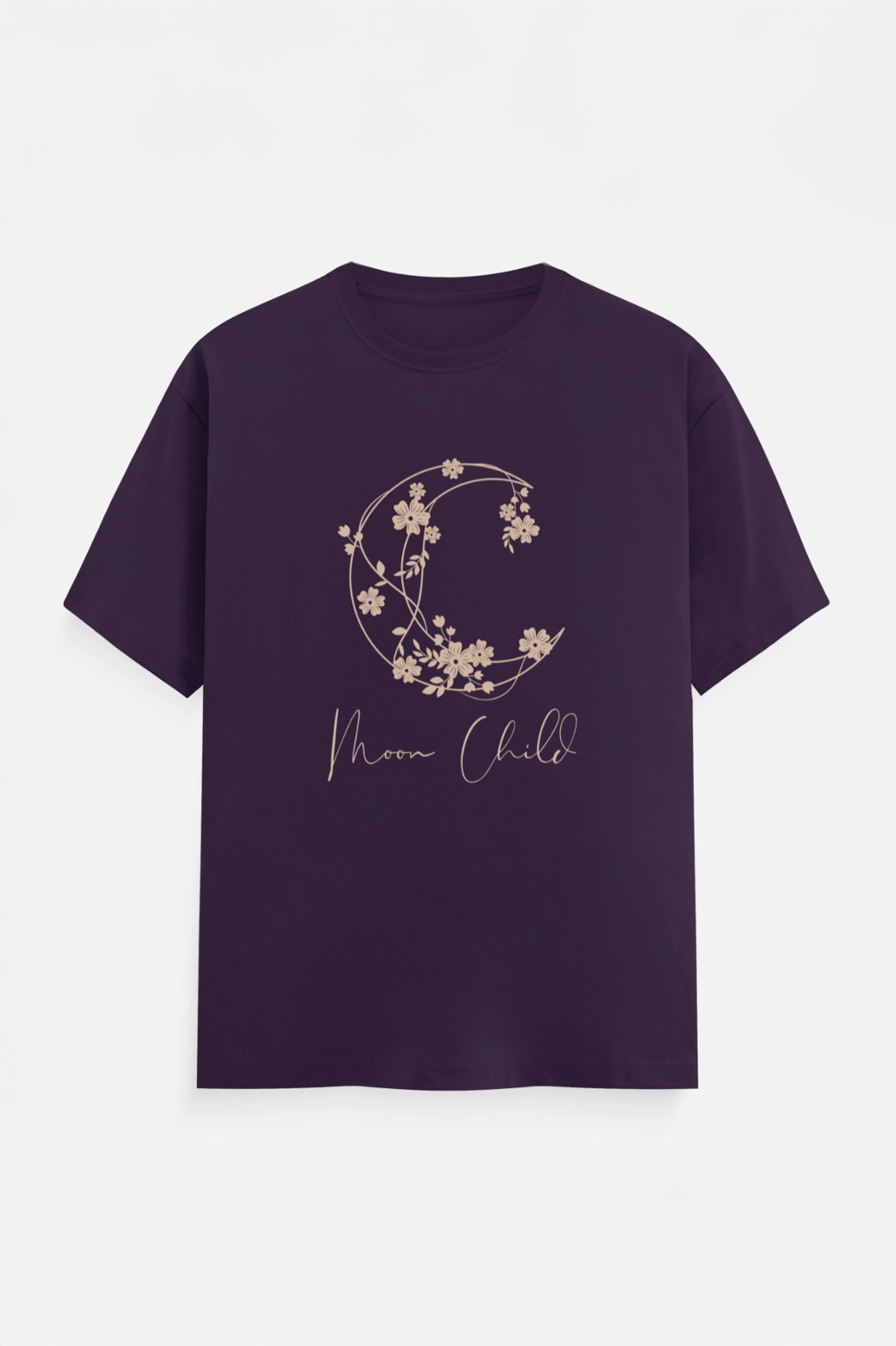 Moon Child Beige Design T-Shirt