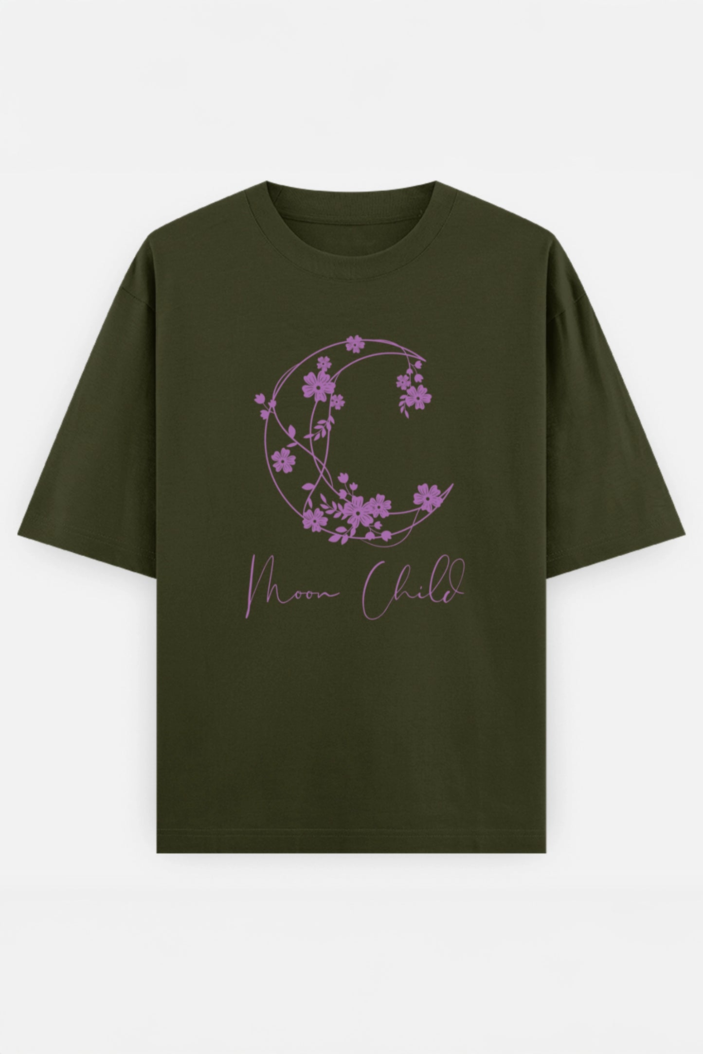 Moon Child Purple Design Oversized Tee
