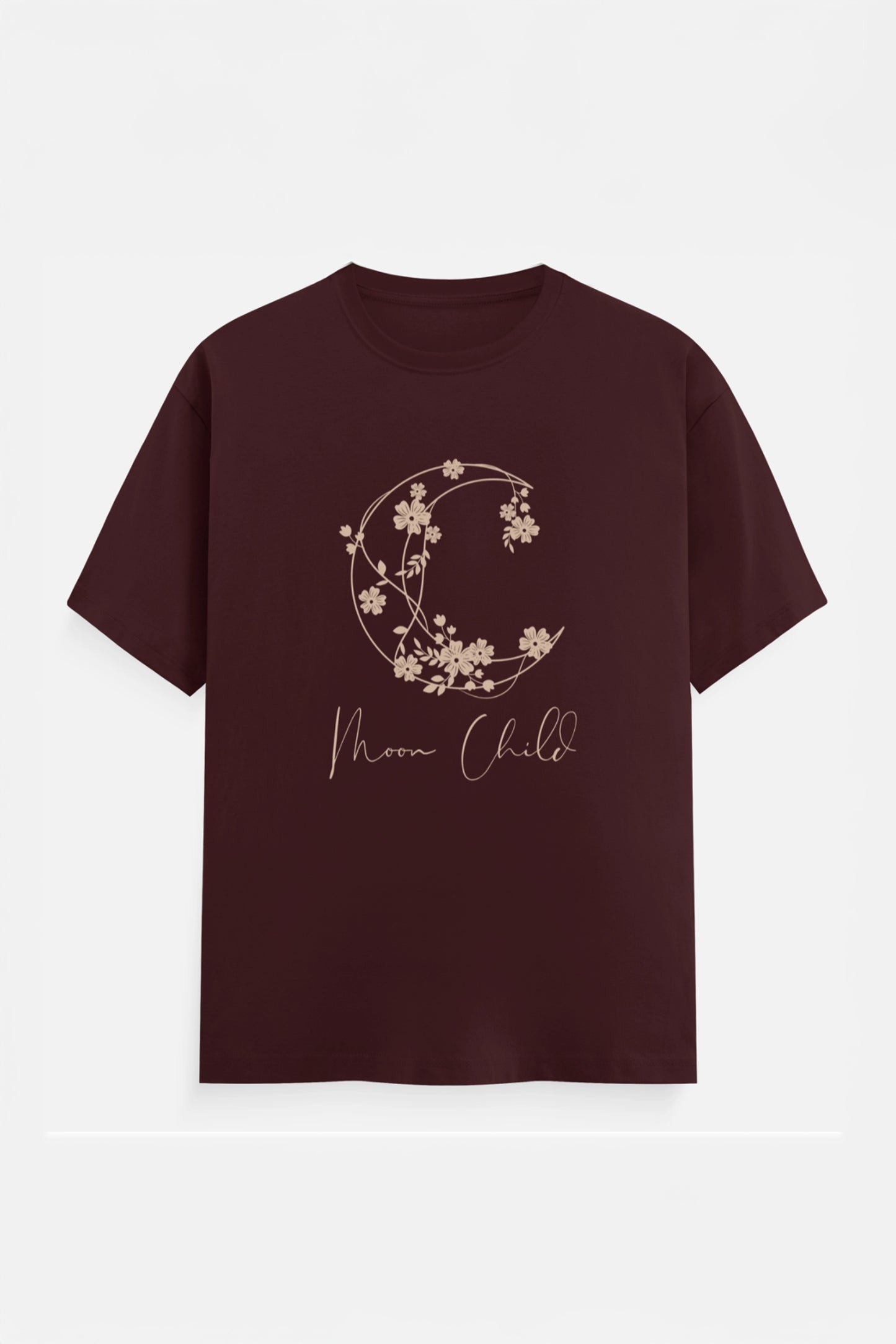 Moon Child Beige Design T-Shirt