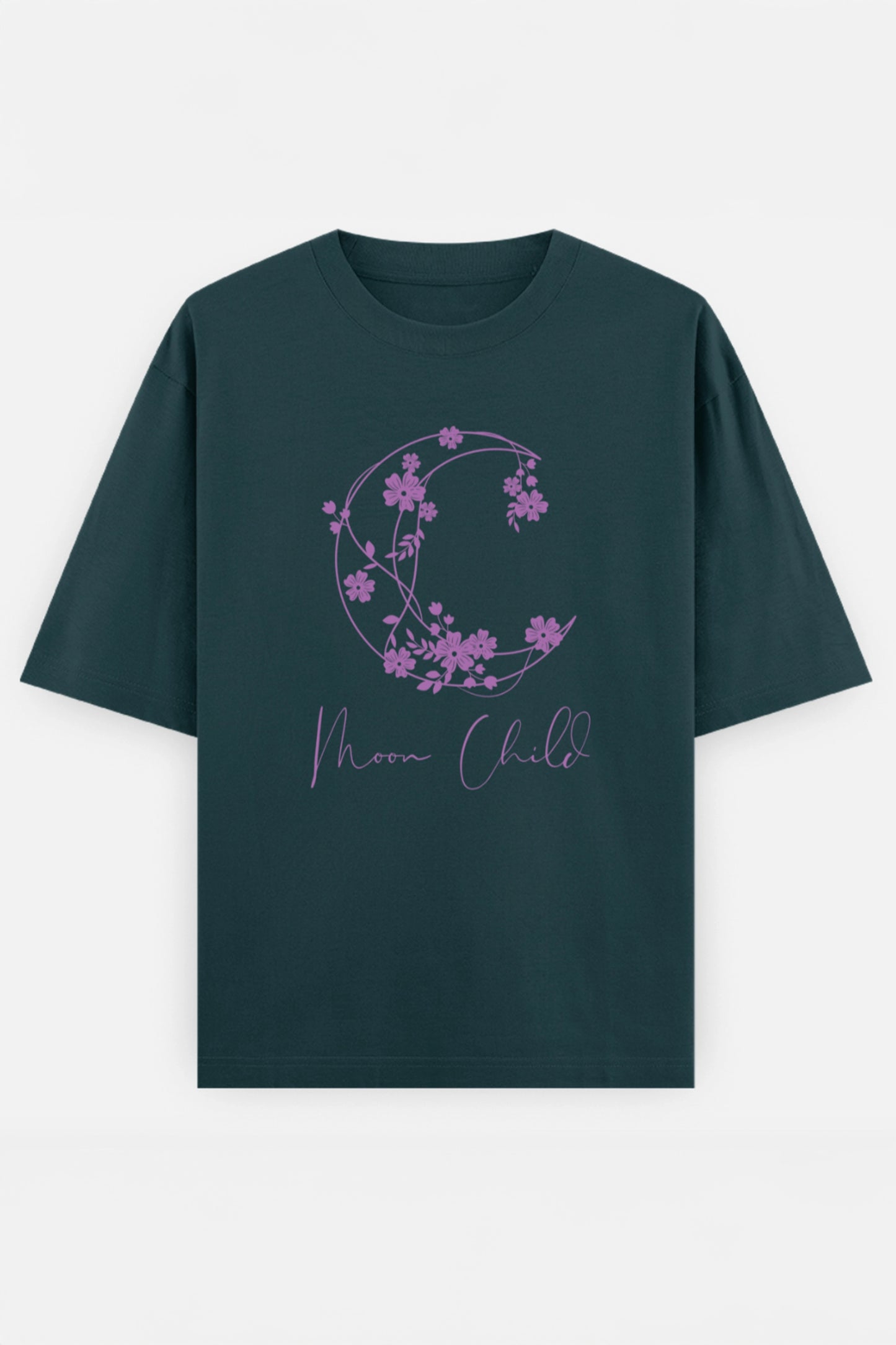 Moon Child Purple Design Oversized Tee
