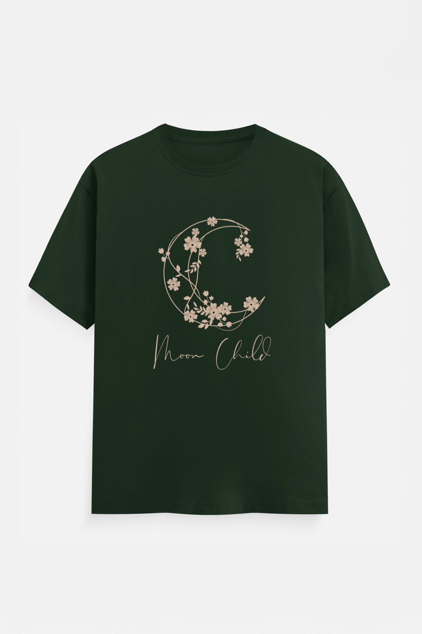 Moon Child Beige Design T-Shirt