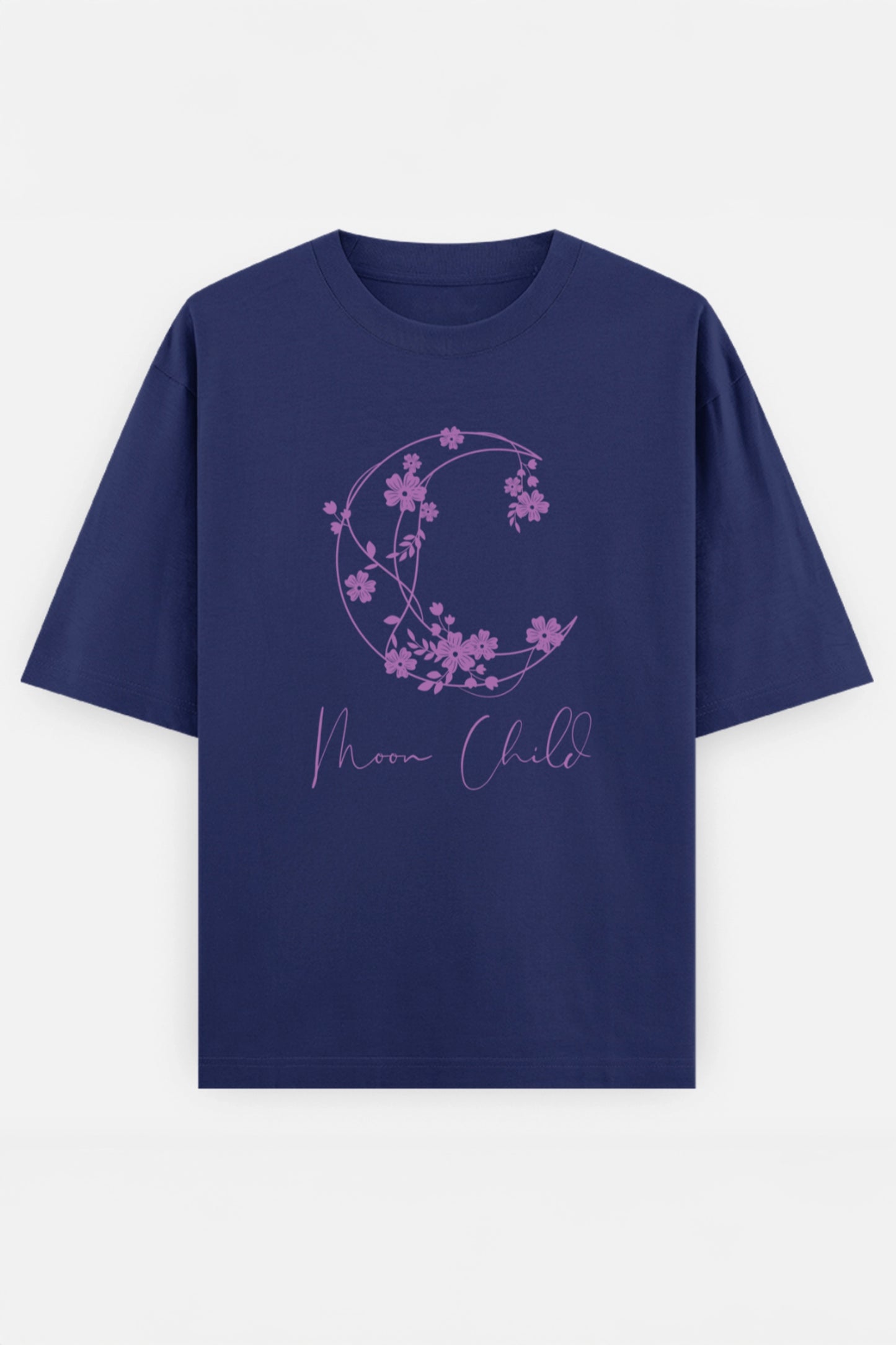 Moon Child Purple Design Oversized Tee