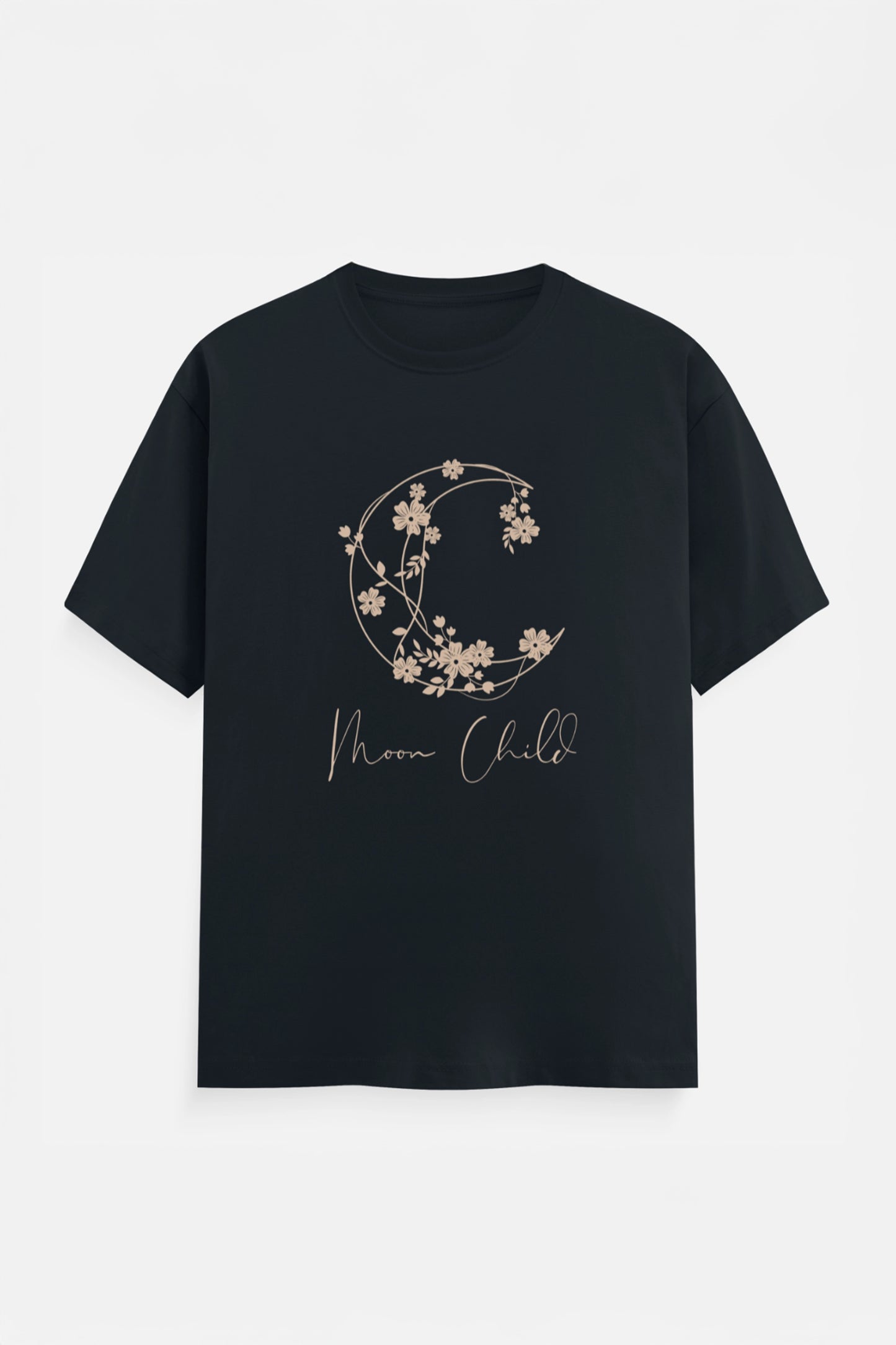 Moon Child Beige Design T-Shirt