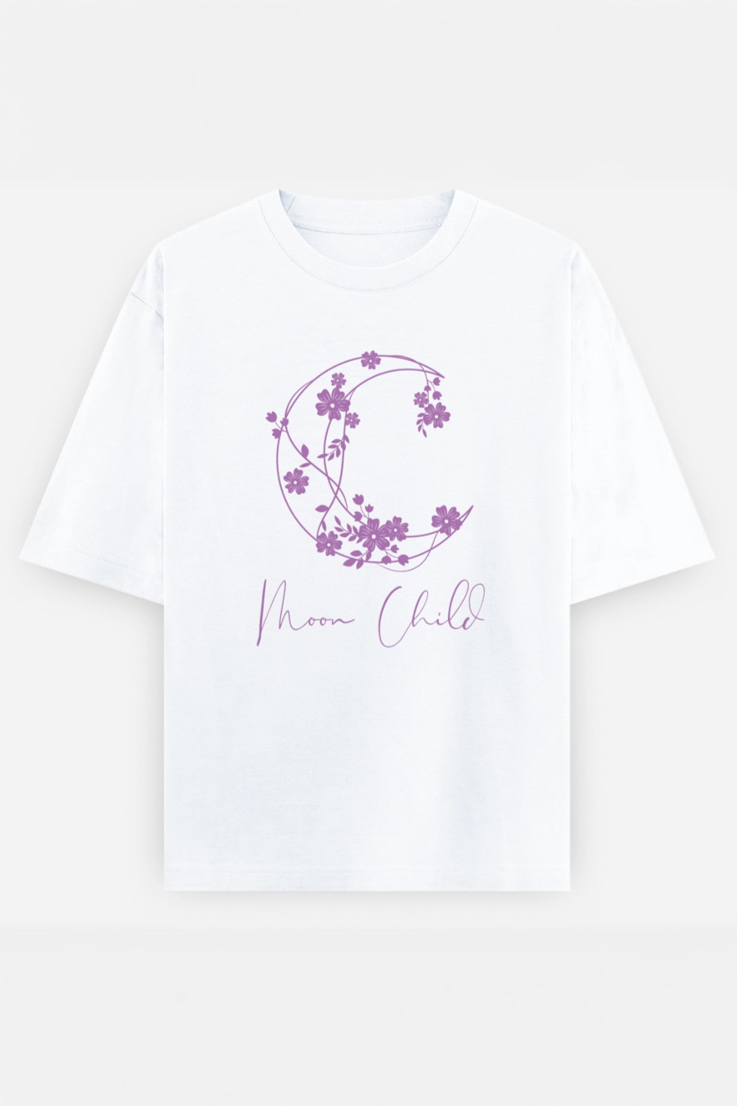 Moon Child Purple Design Oversized Tee