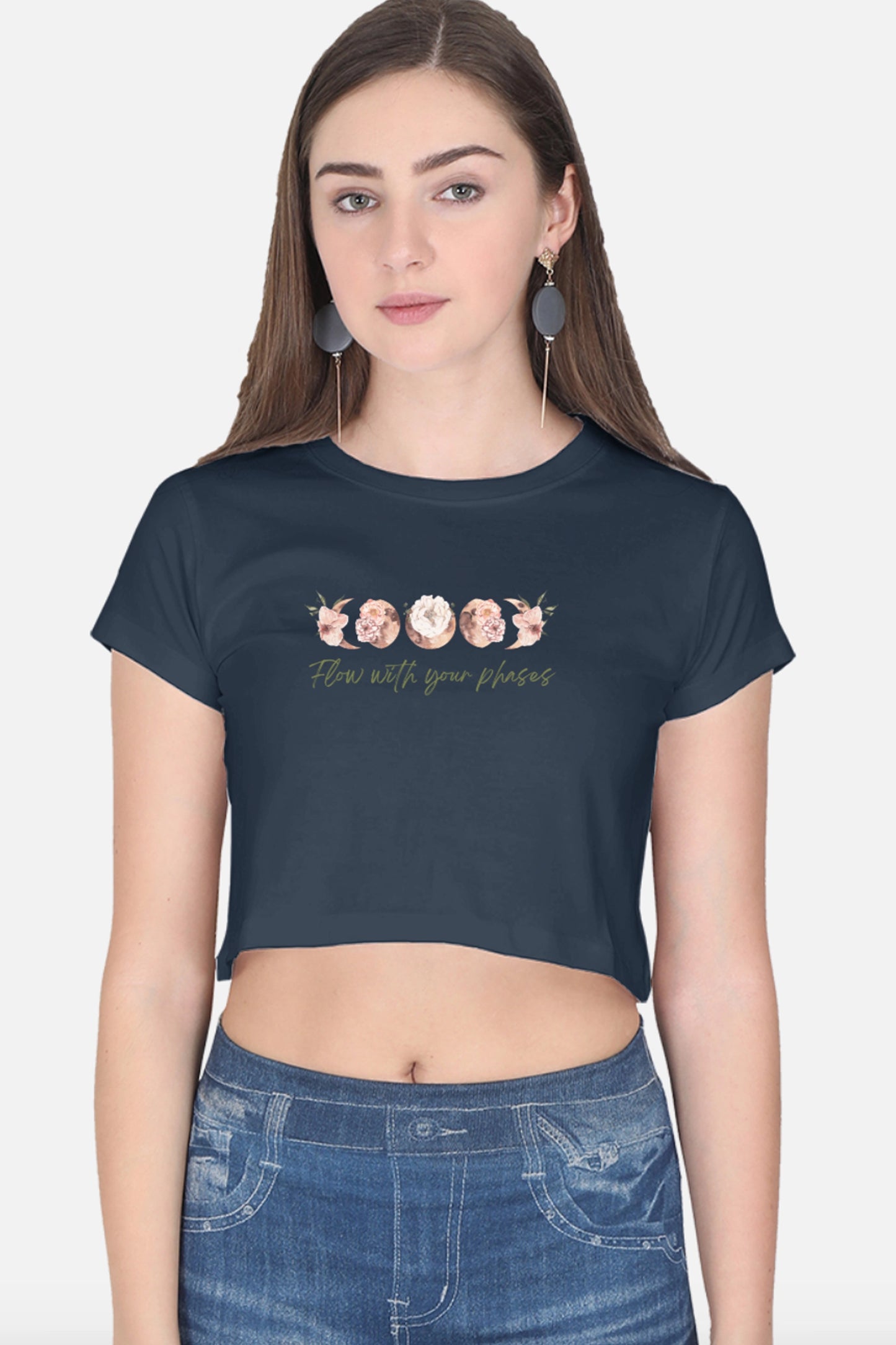 Flow with your phases Crop Top (Green)