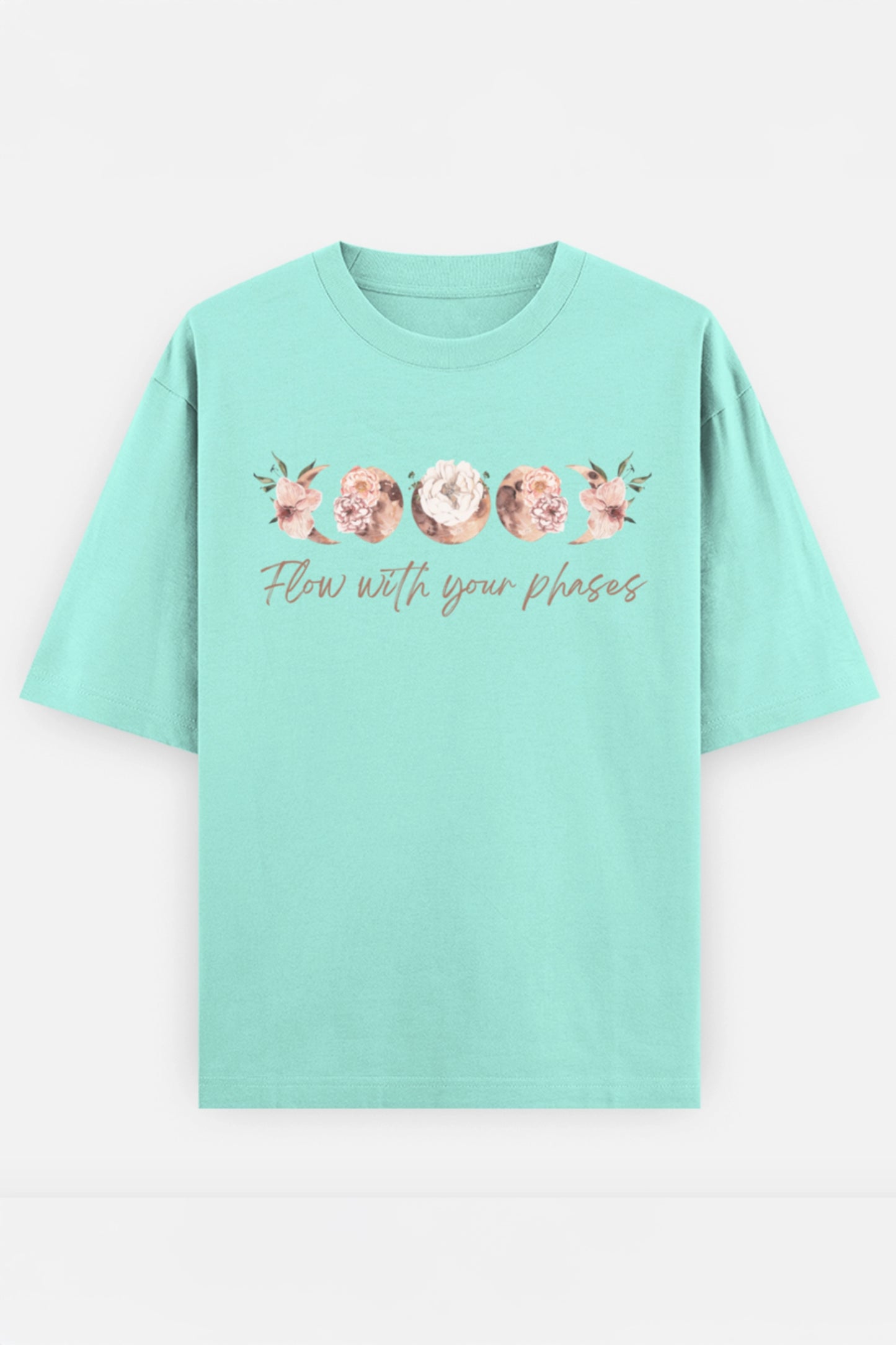Flow with your phases Oversized Tee (Peach)